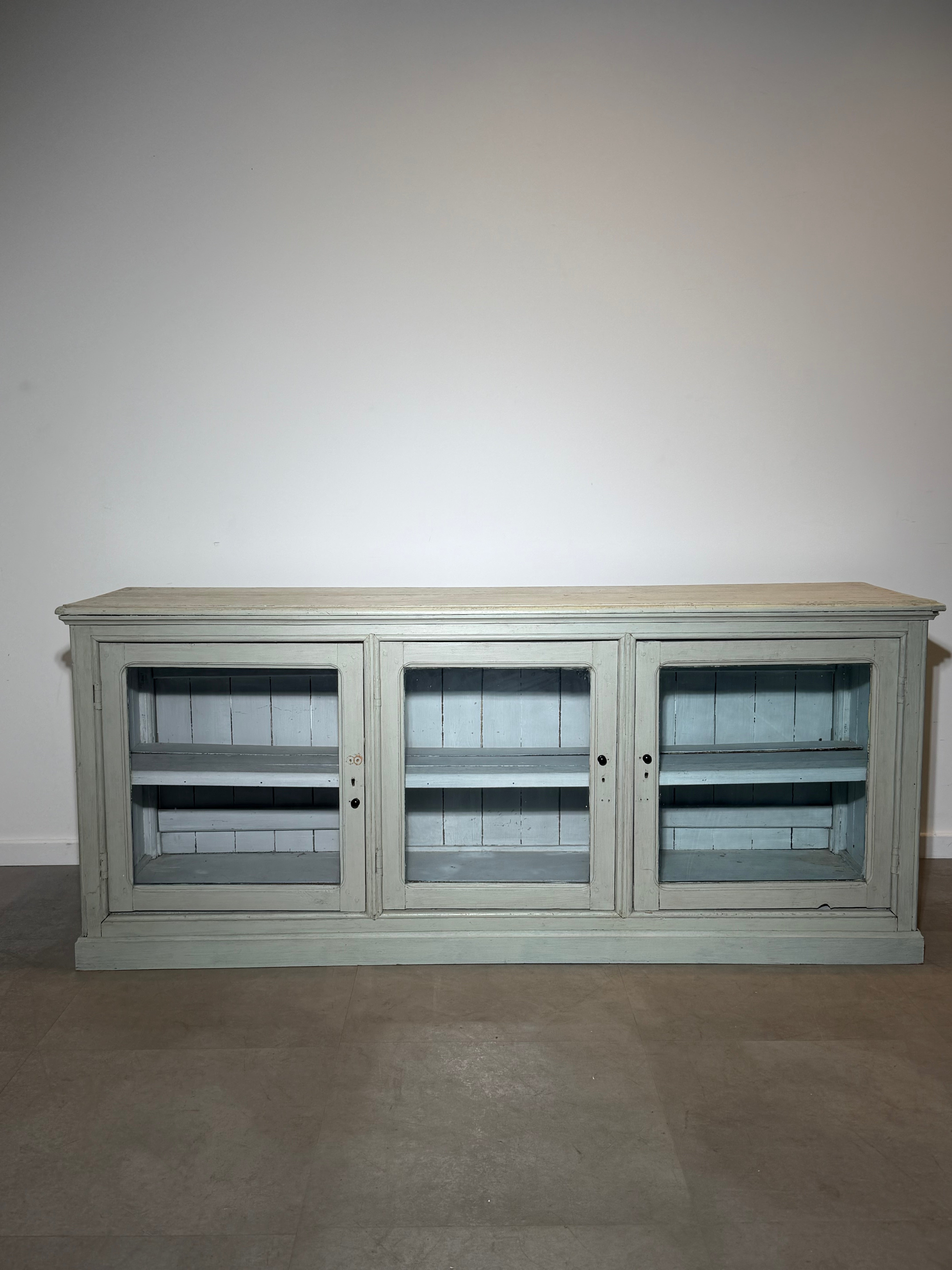 Antique Solid Oak Shop Counter with Glass Display Front