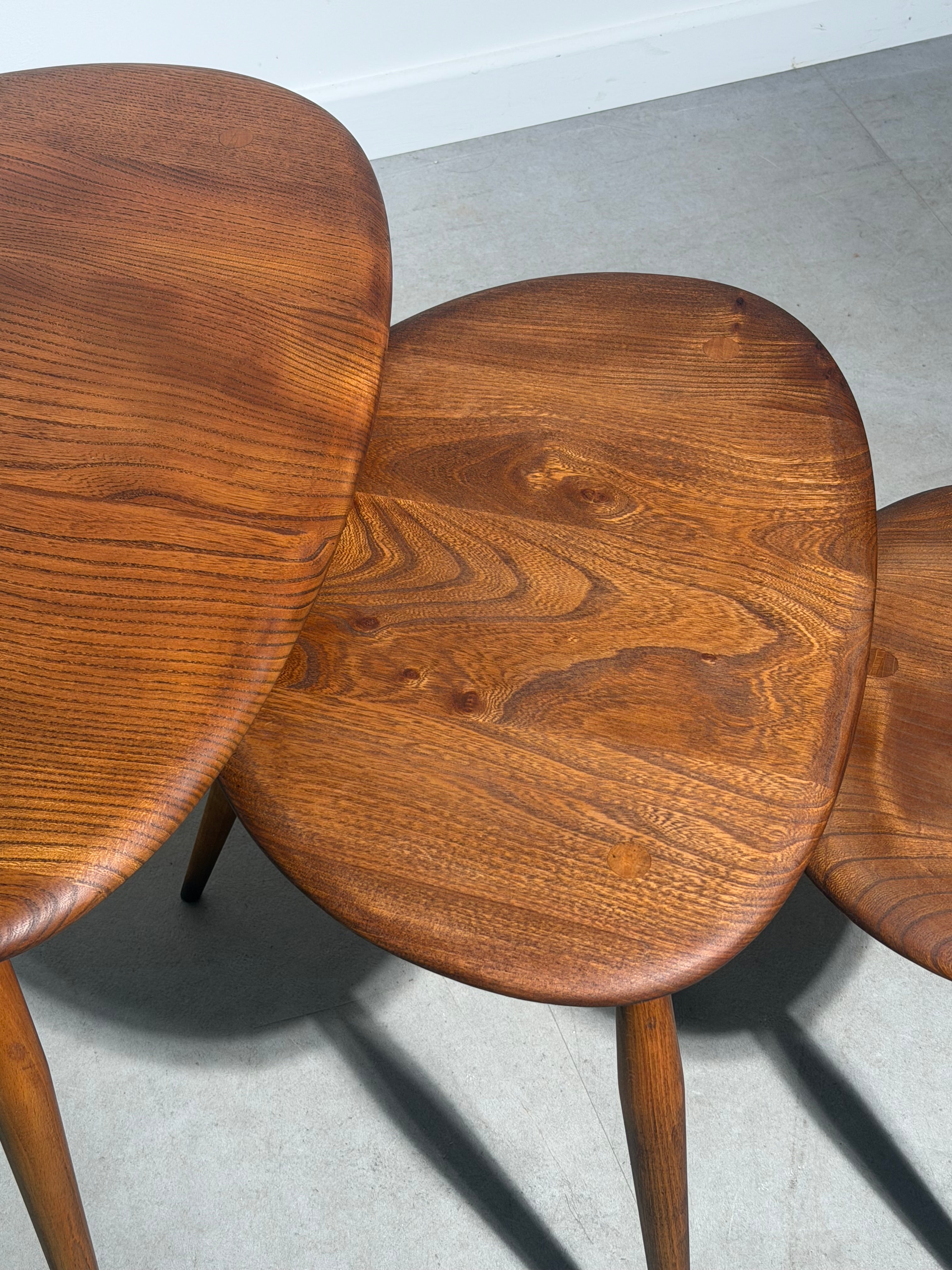 Vintage 1960s Ercol Pebble Nesting Tables – Set of 3