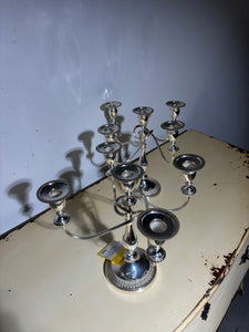 Pair of silver plated candleholders