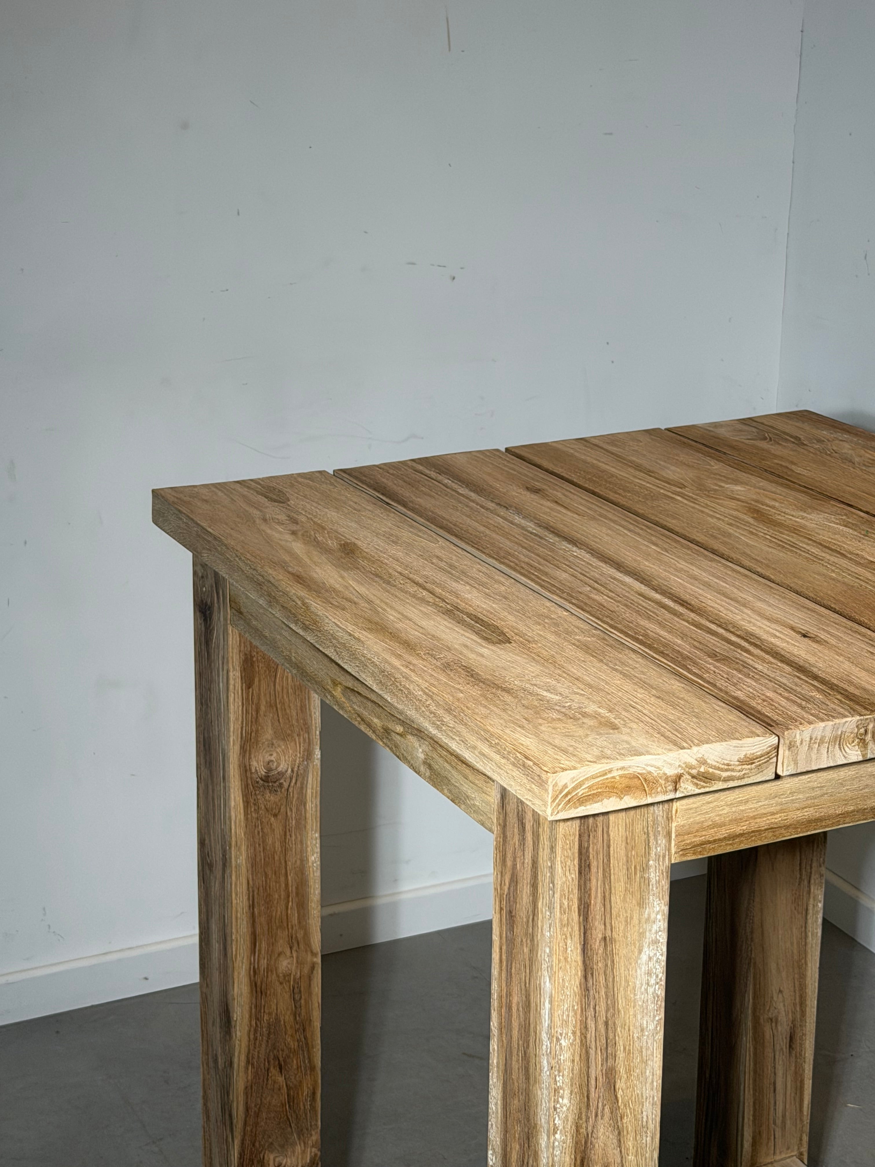 Solid Teak Outdoor Bar Table – 105 cm – New – 80 x 80 cm – Heavy Quality