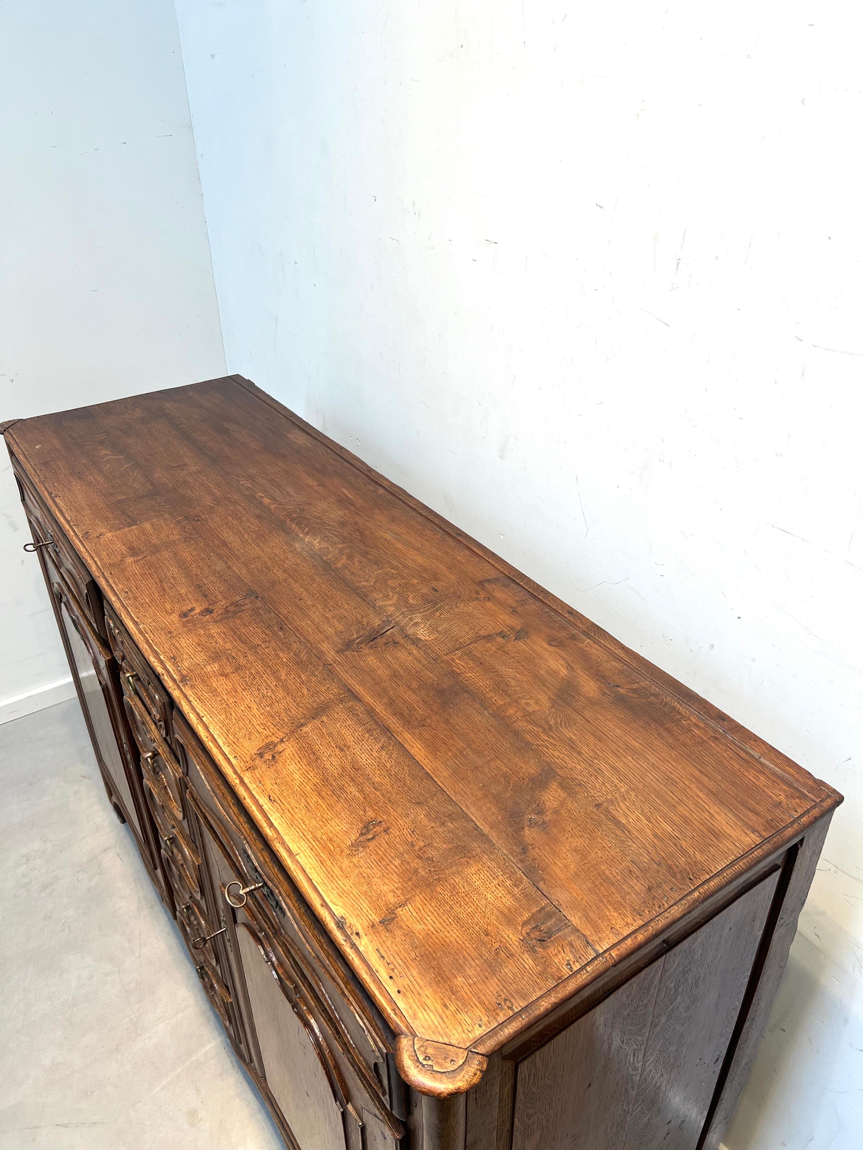 Antique French Rustic Oak Chest of Drawers