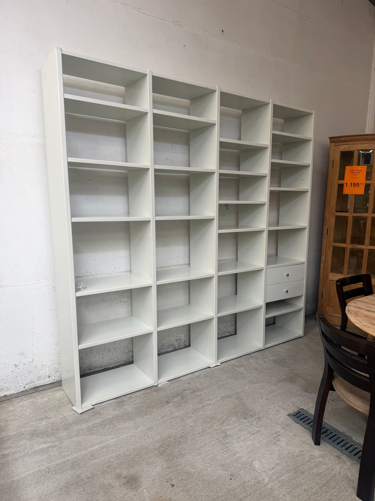 Interlübke Open Bookcase – White Modular Shelving System