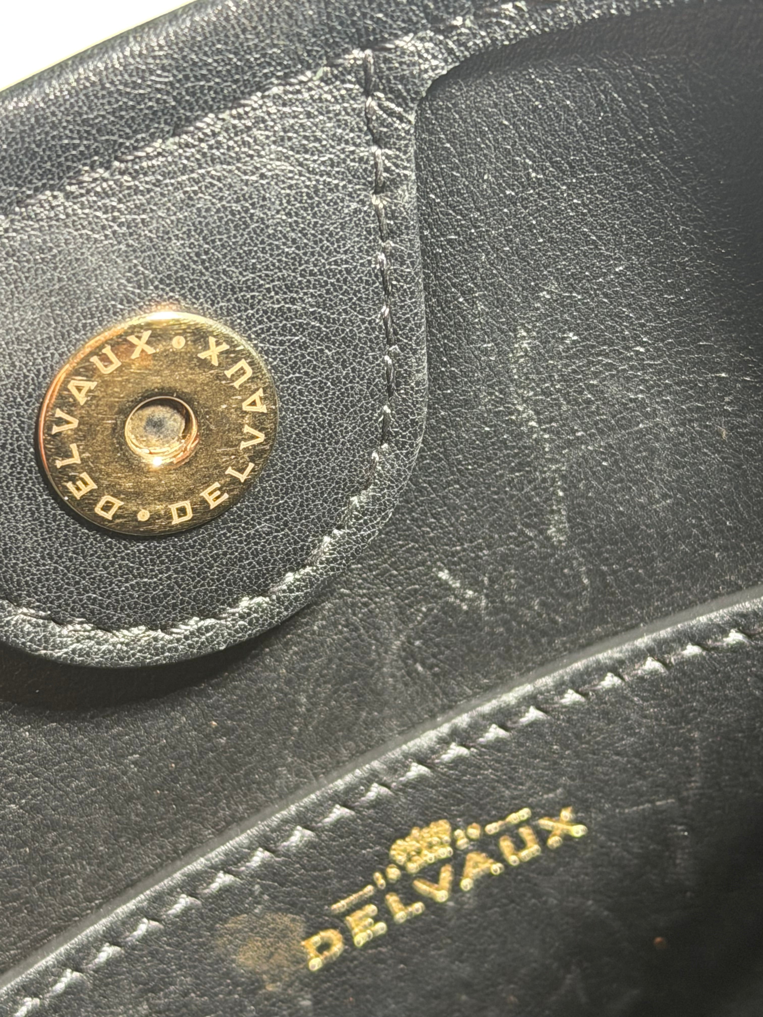 Delvaux Le Pin Mini Black Leather Bag with Dustbag and Mirror