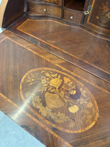 19th Century Antique Dutch Marquetry Inlaid Burr Walnut Cupboard