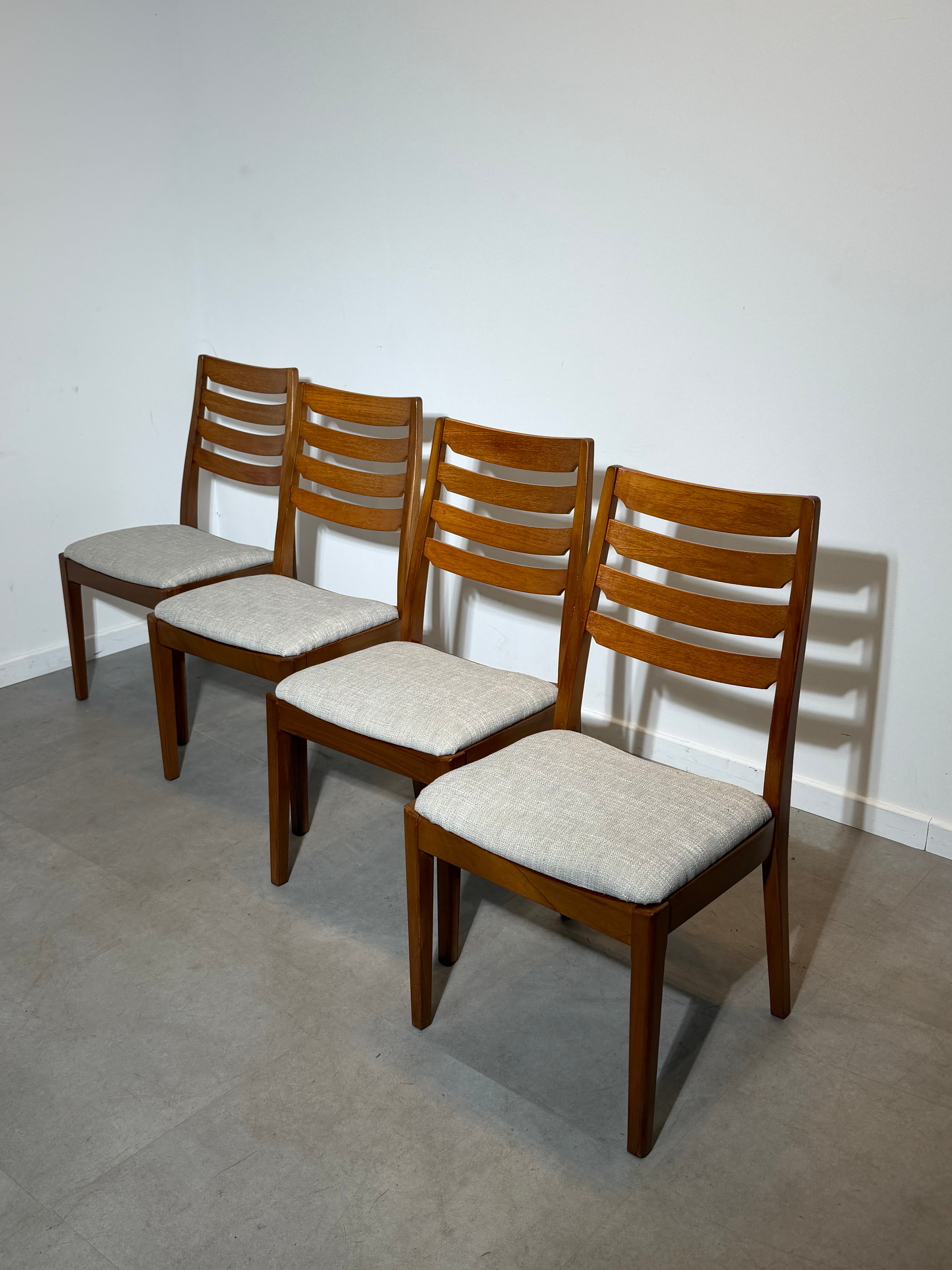 Set of Four Nathan Teak Dining Chairs – Mid-Century Modern