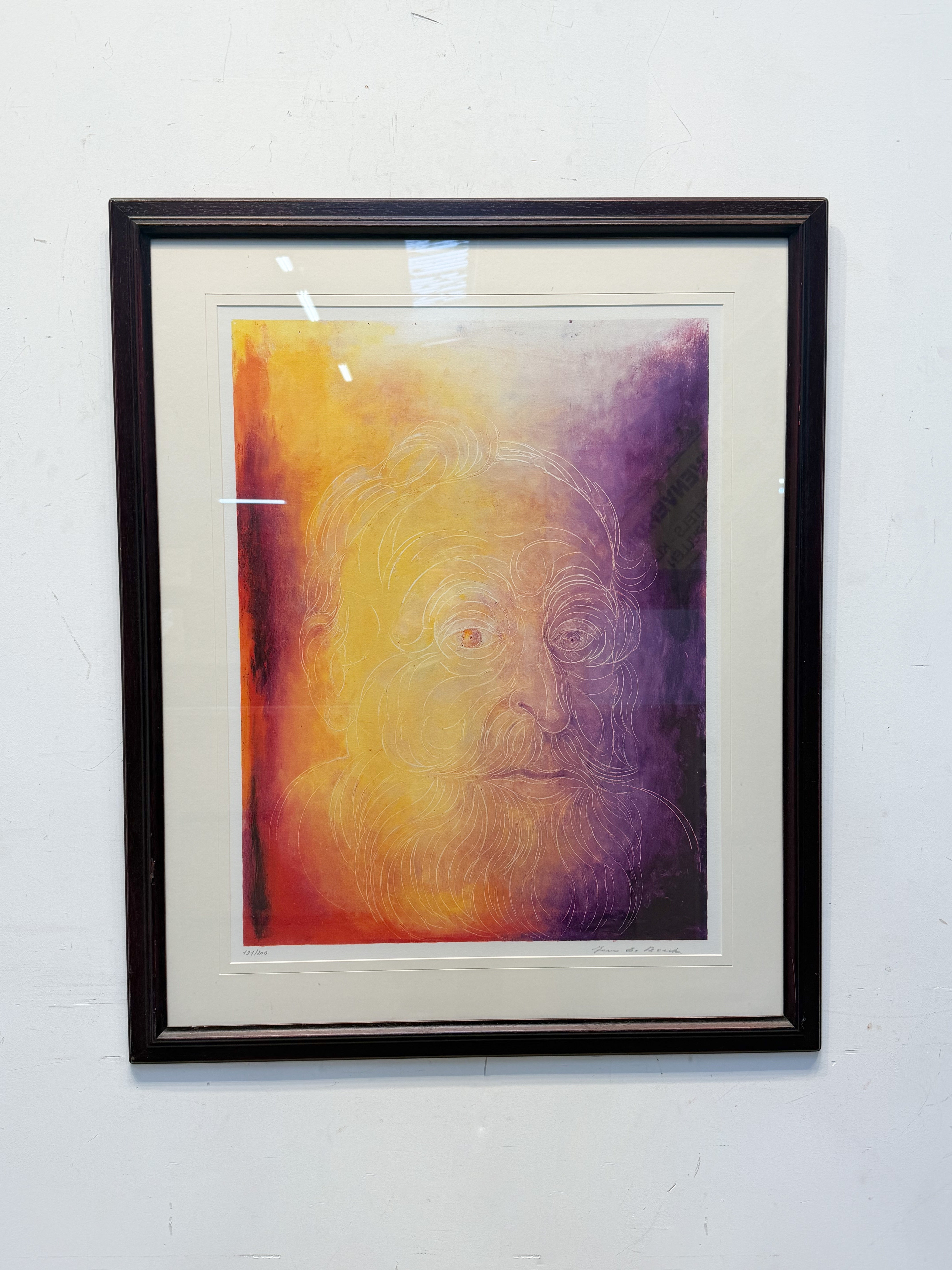 Felix De Boeck – Self Portrait Lithograph (Limited Edition 191/200) – 82 x 100 cm