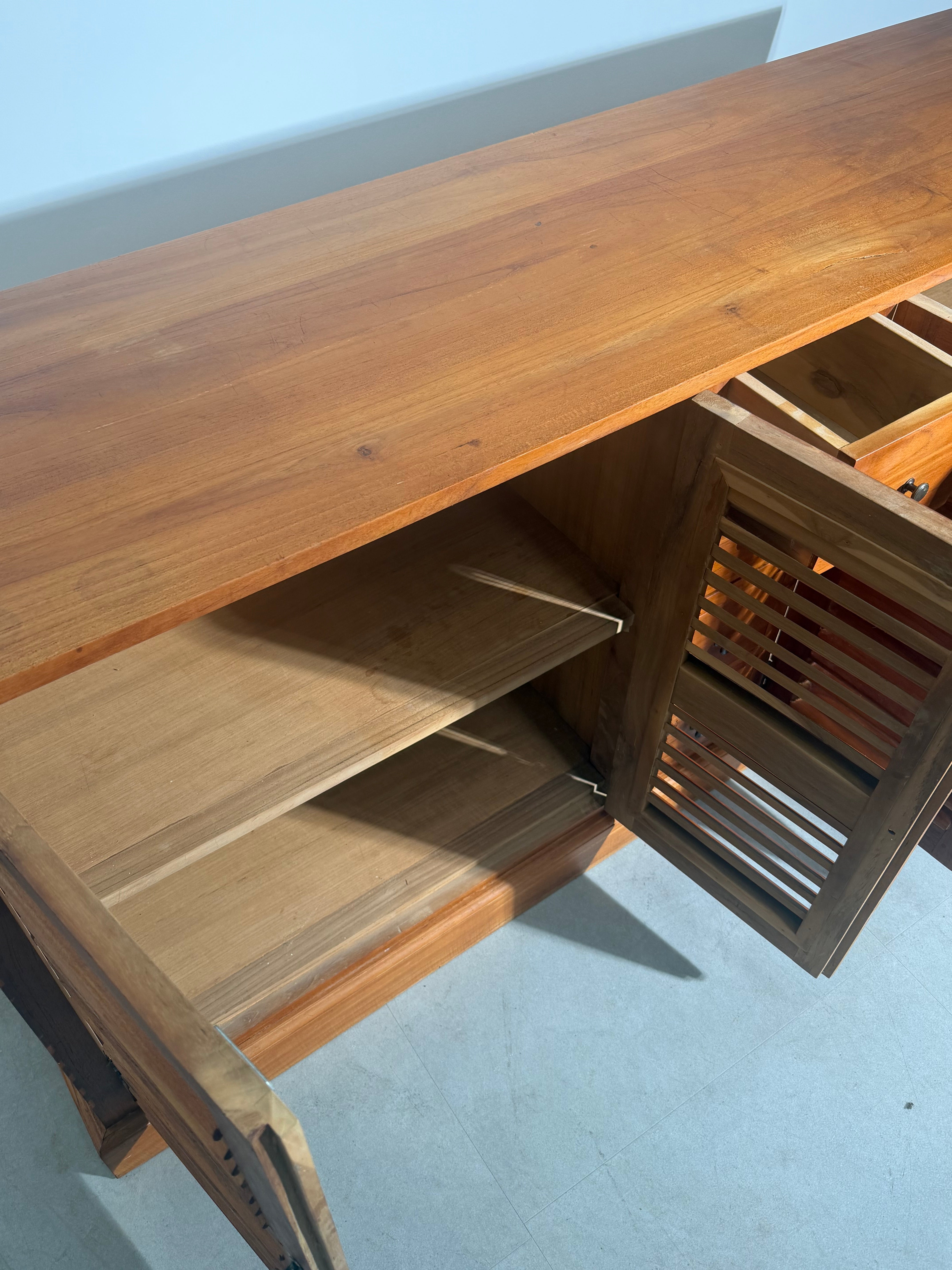 Teak Sideboard with Louvered Doors