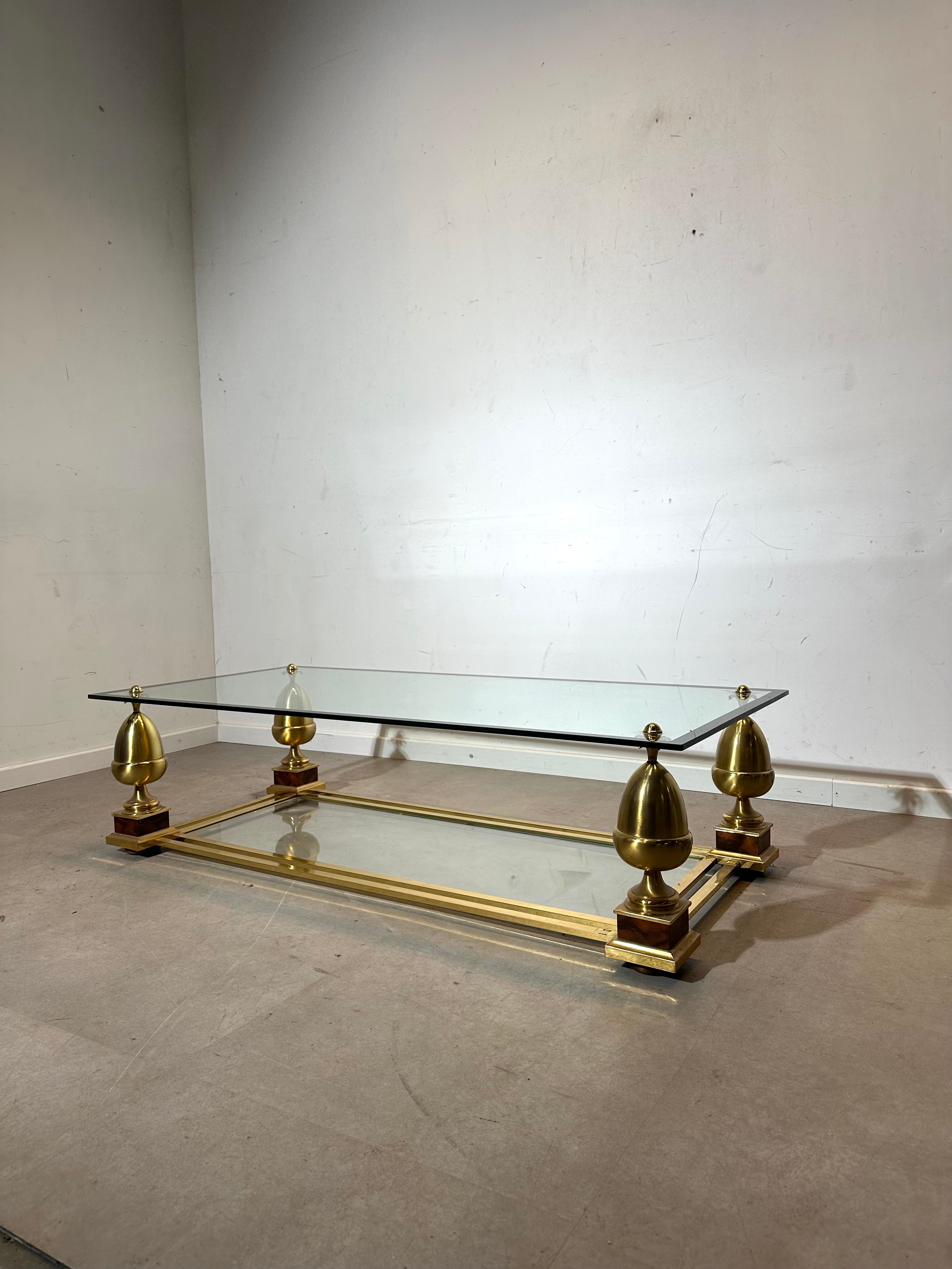 Maison Charles brass & glass coffee table