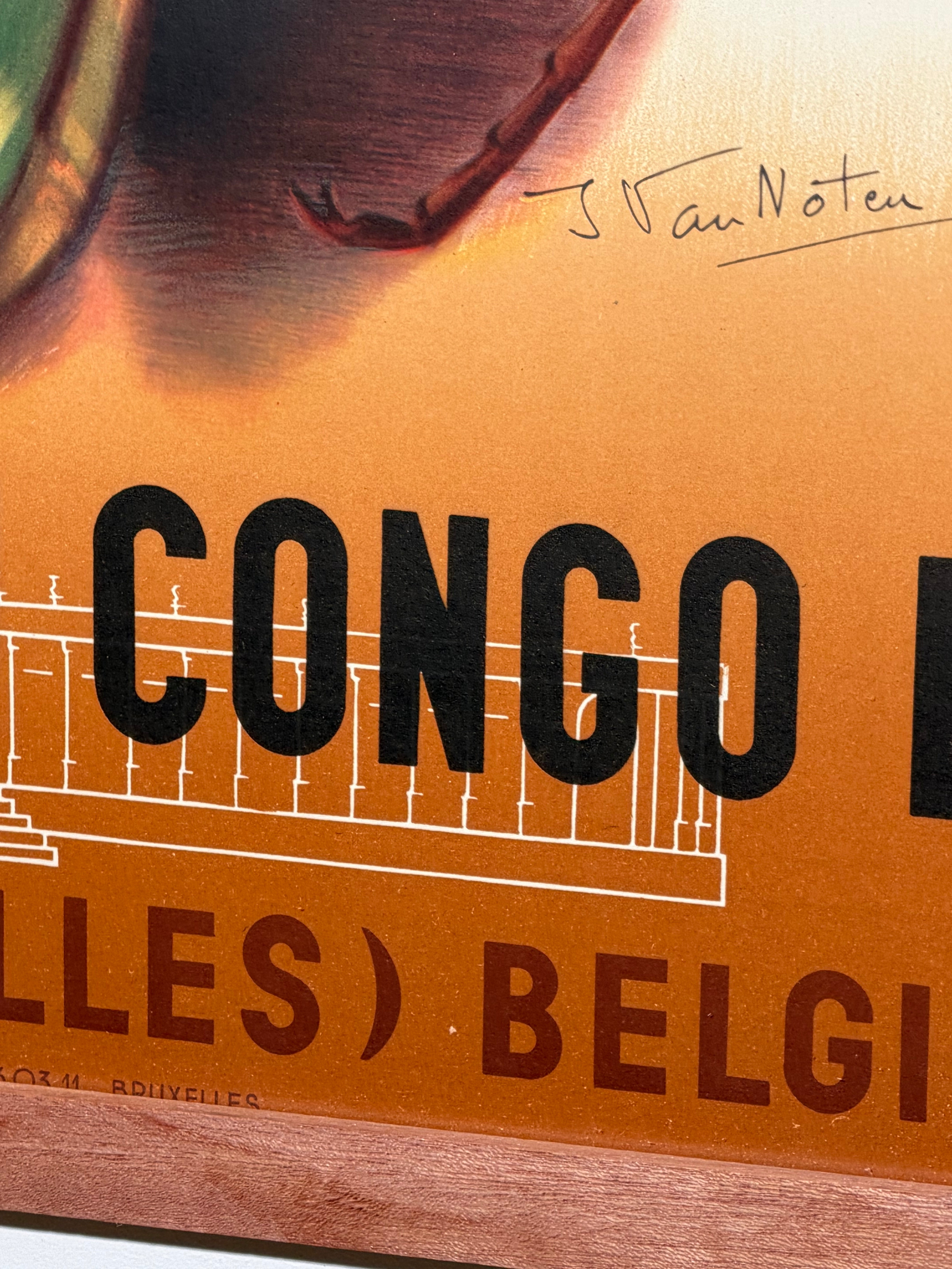 Vintage exhibition poster / lithograph – Musée Royal du Congo Belge by Jean Van Noten, Tervuren
