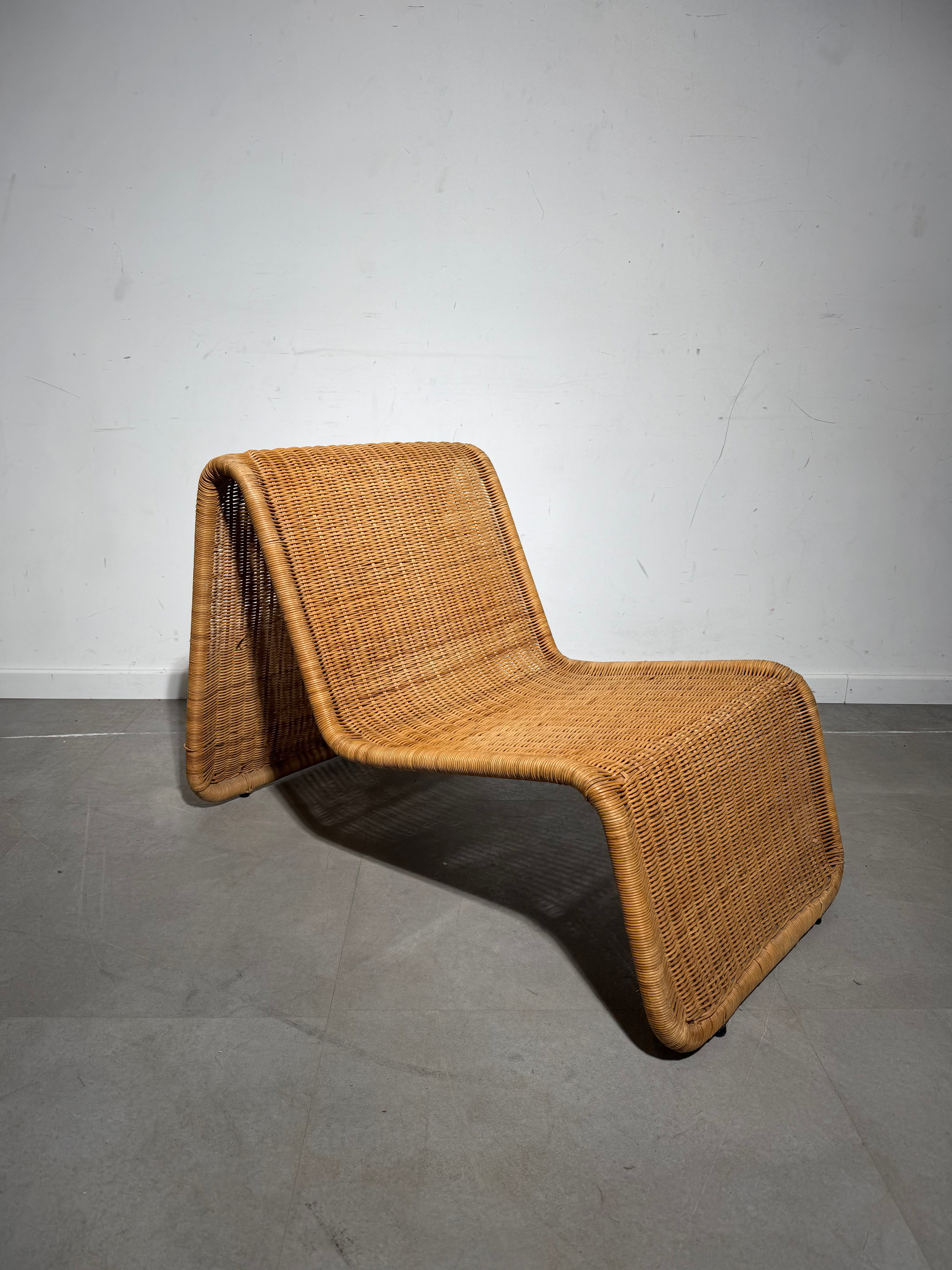 1960s Tito Agnoli Rattan Lounge Chair for Bonacina