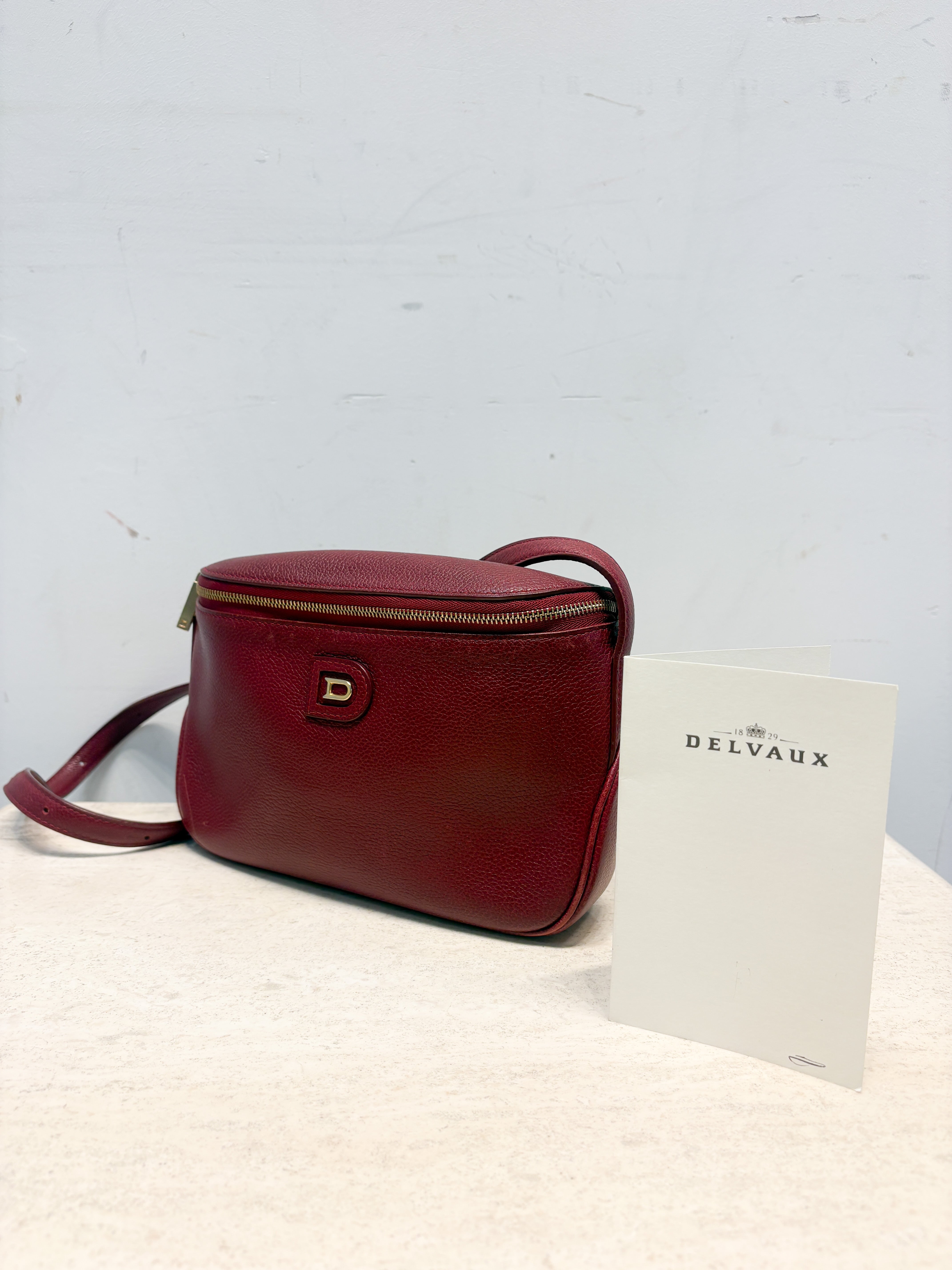 Delvaux Macao Crossbody Bag – Burgundy Leather