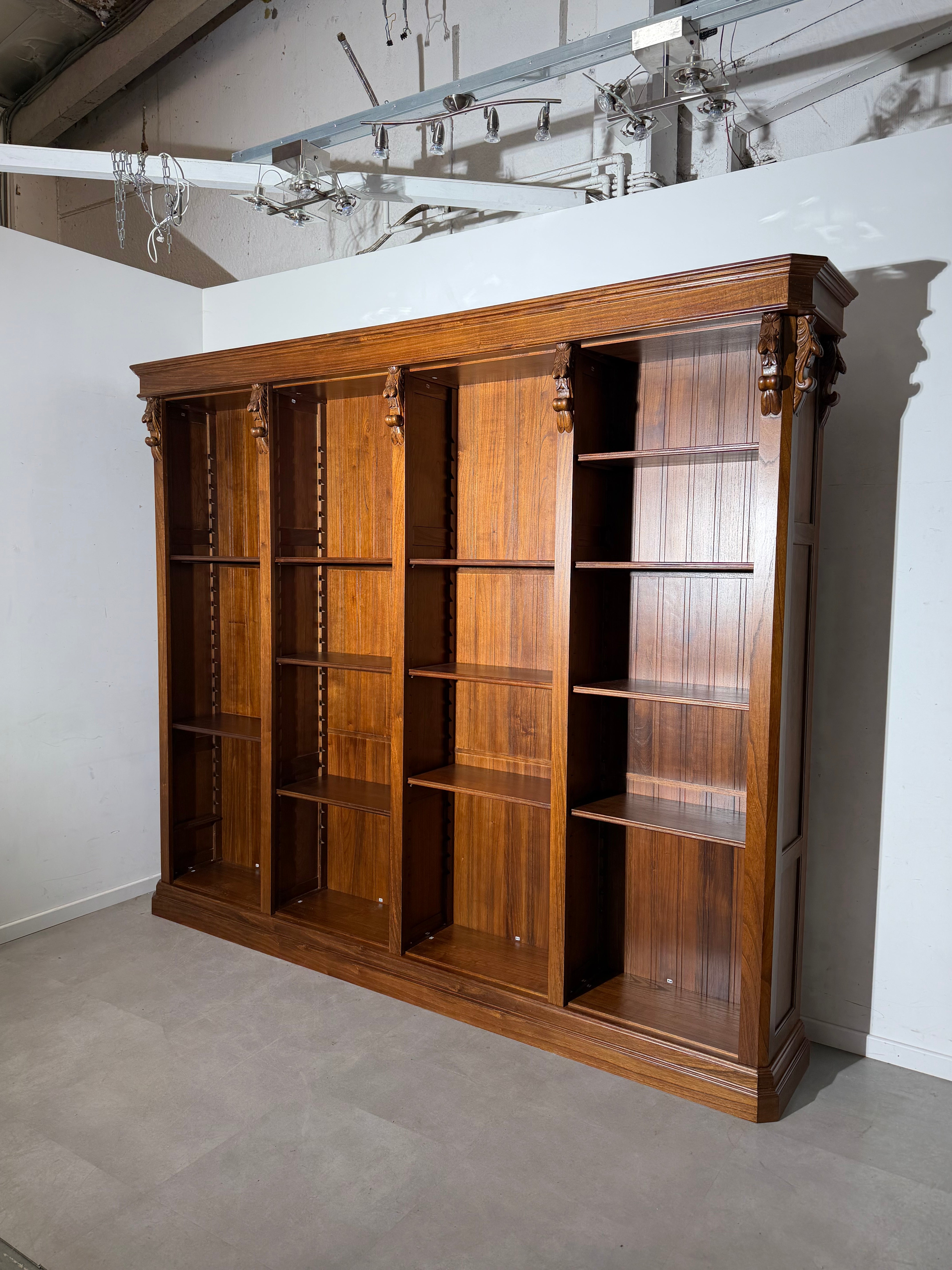 Large Bookcase Cabinet in Solid Elm Wood