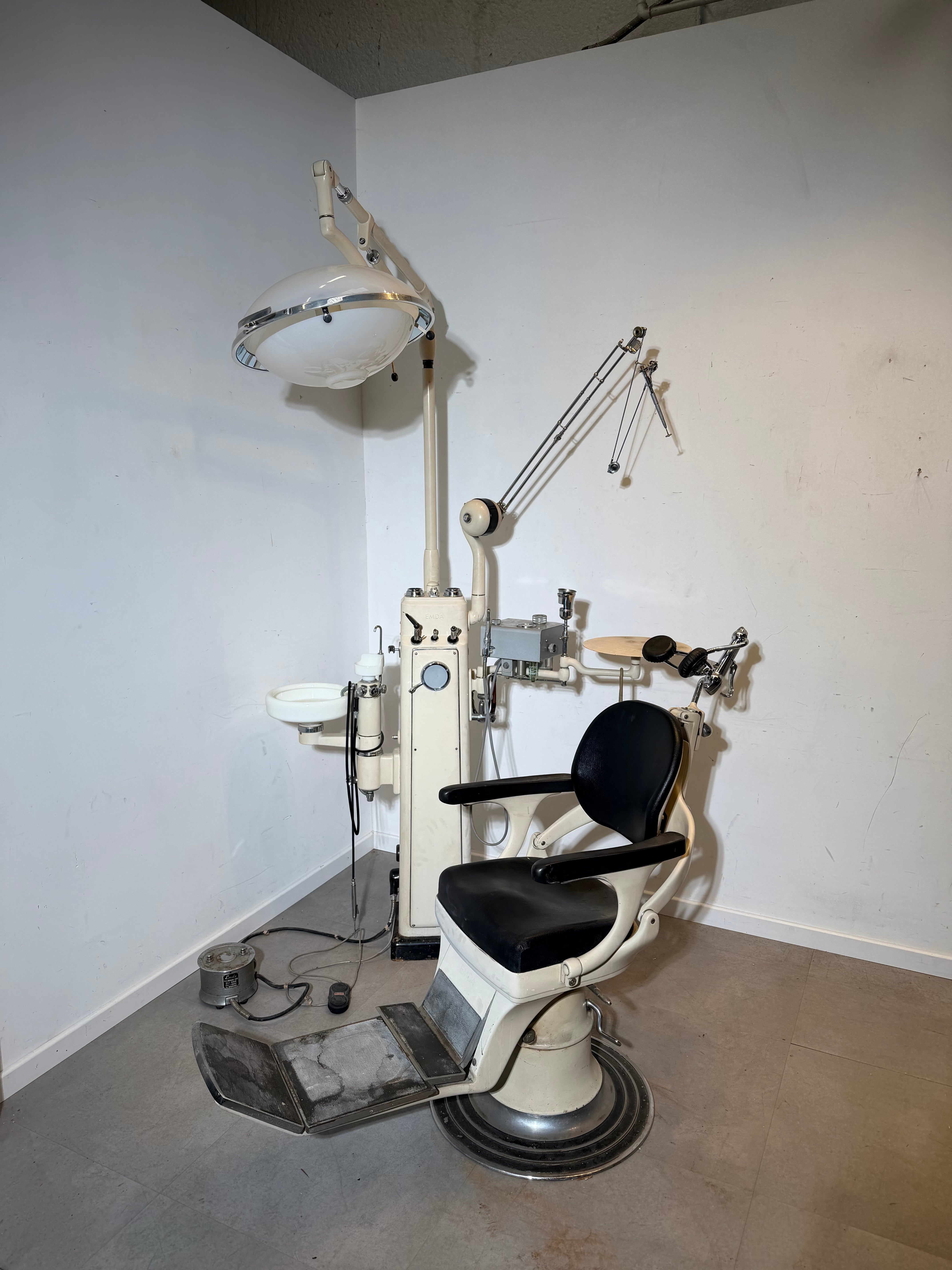 Antique 1930’s Dental Chair by EMDA with Full Instrument Set