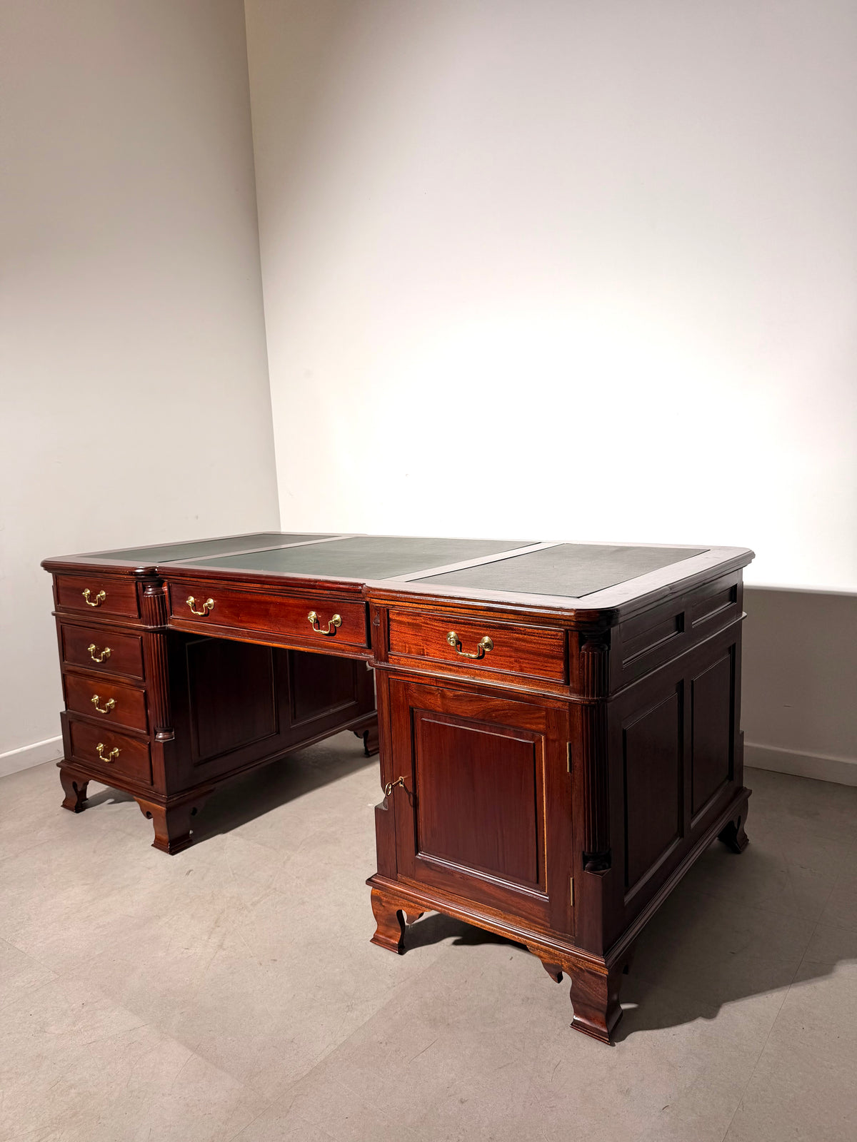 Large Double-Sided Mahogany Partner’s Desk