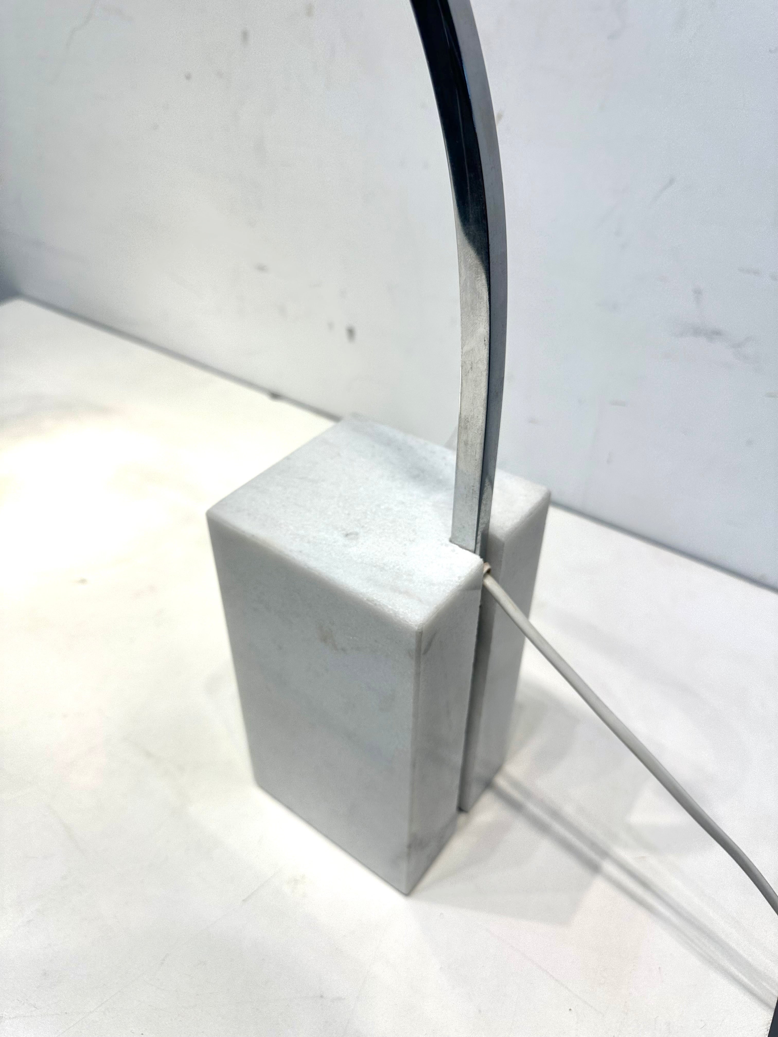 Vintage Chrome and Marble Table Lamp