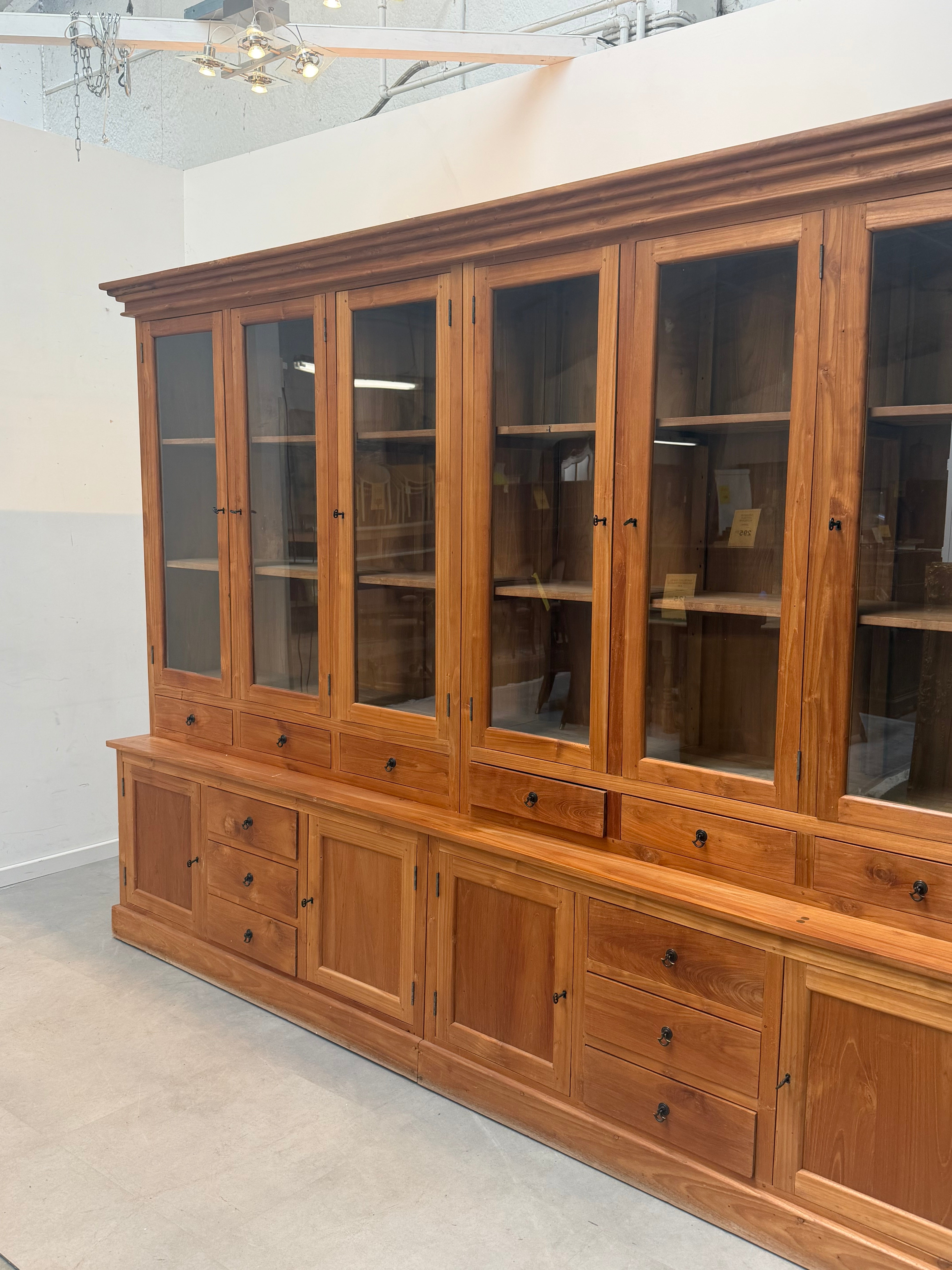 Massive Teakwood Display Cabinet XL– 305 x 230 x 56 cm