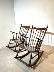 Vintage Windsor Rocking Chair in Dark Oak