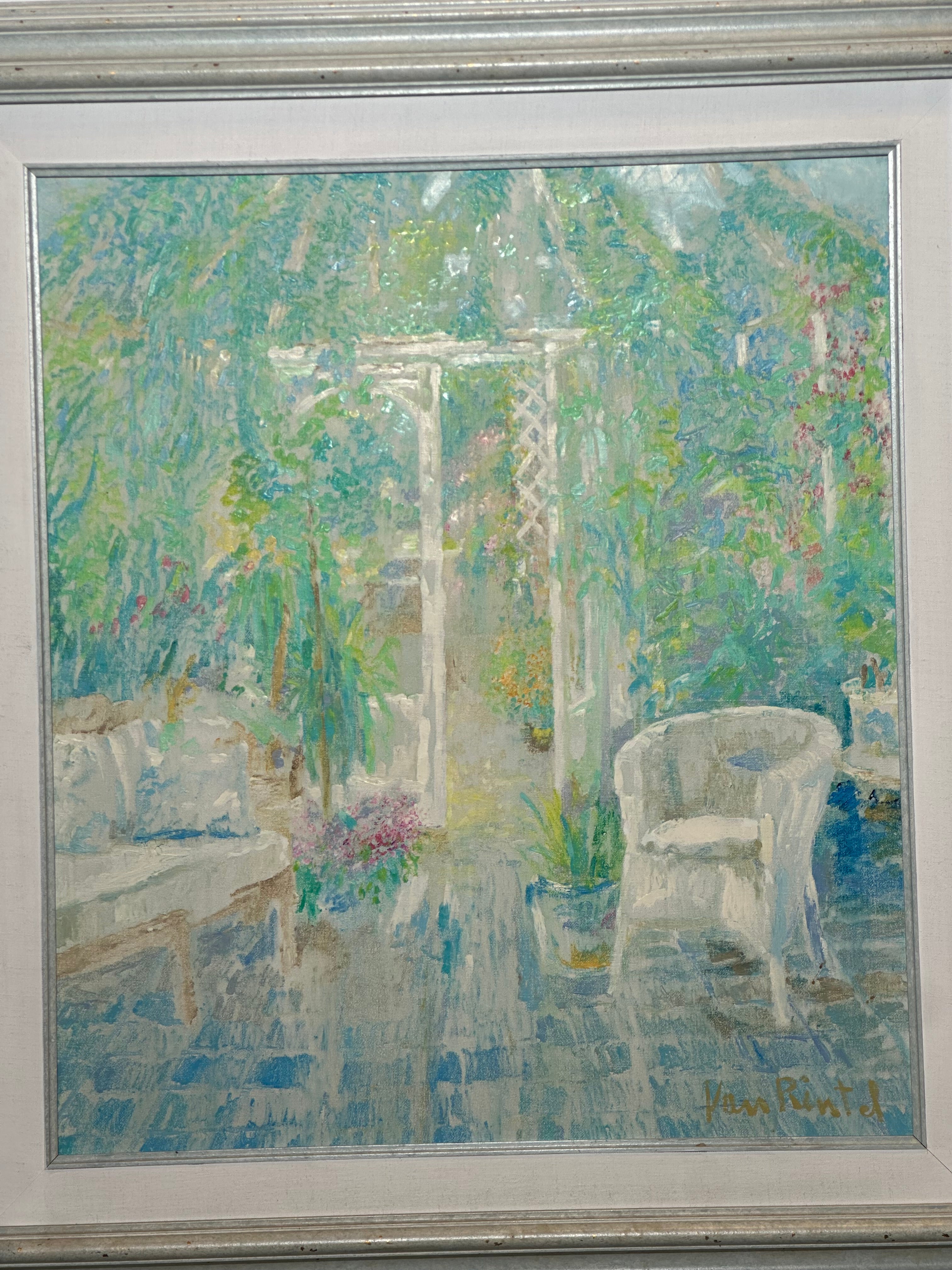 Théo Van Rintel – Peinture impressionniste de terrasse de jardin