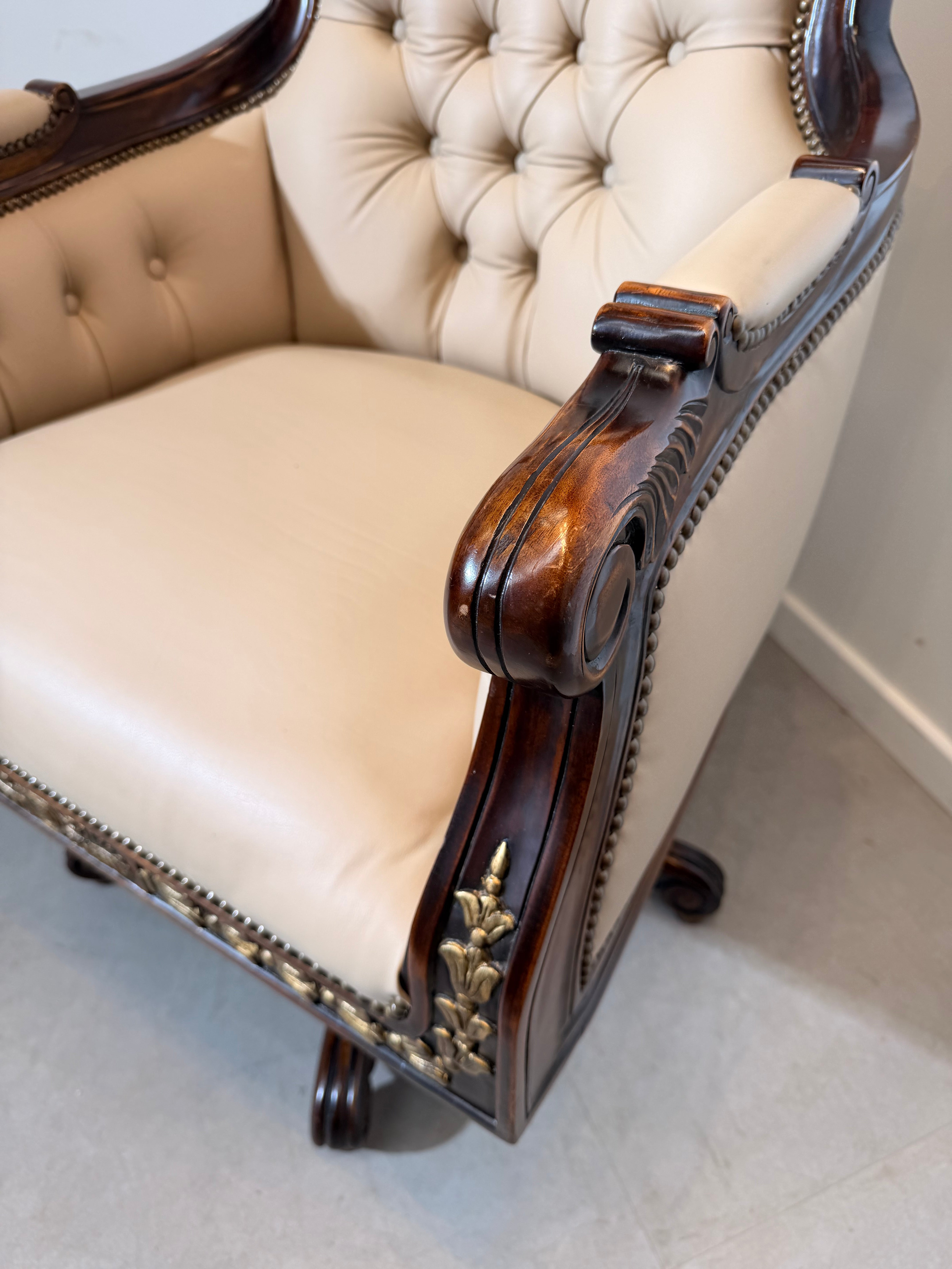Antique Empire Style Swivel Desk Chair