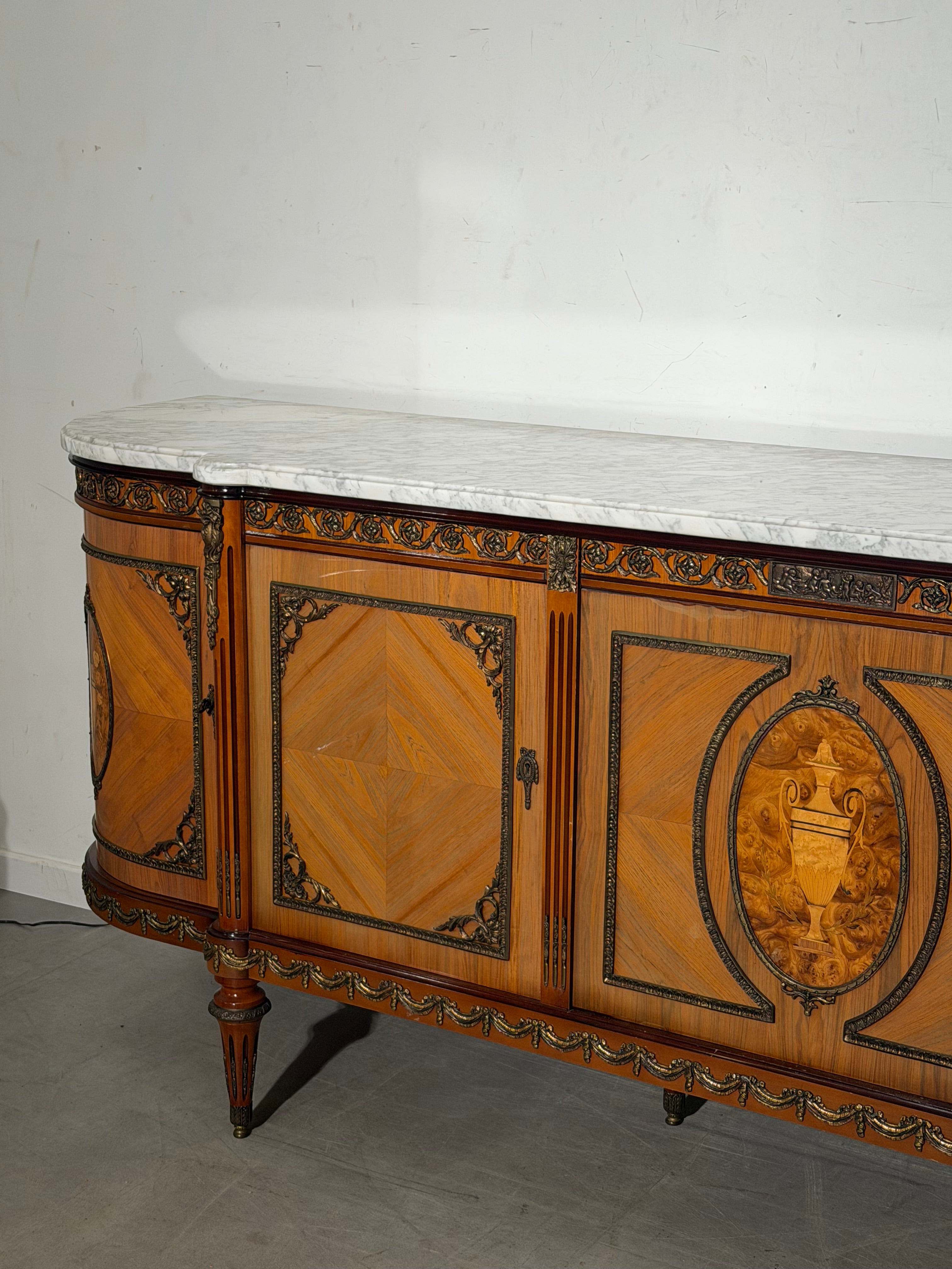 Large Louis XVI Style Sideboard by JP Ehalt – Marble Top – 265 cm
