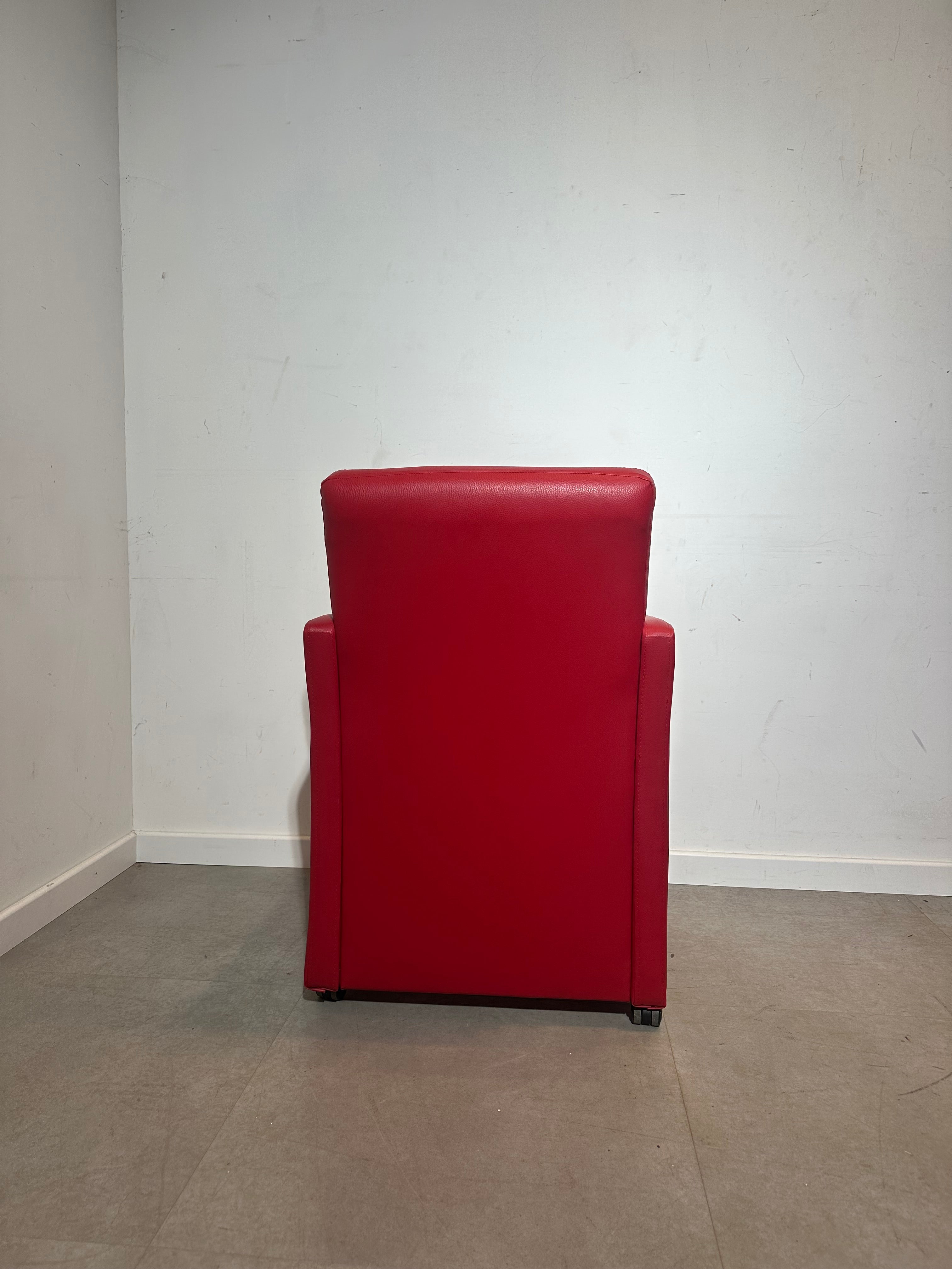 Set of 6 Red Armchairs