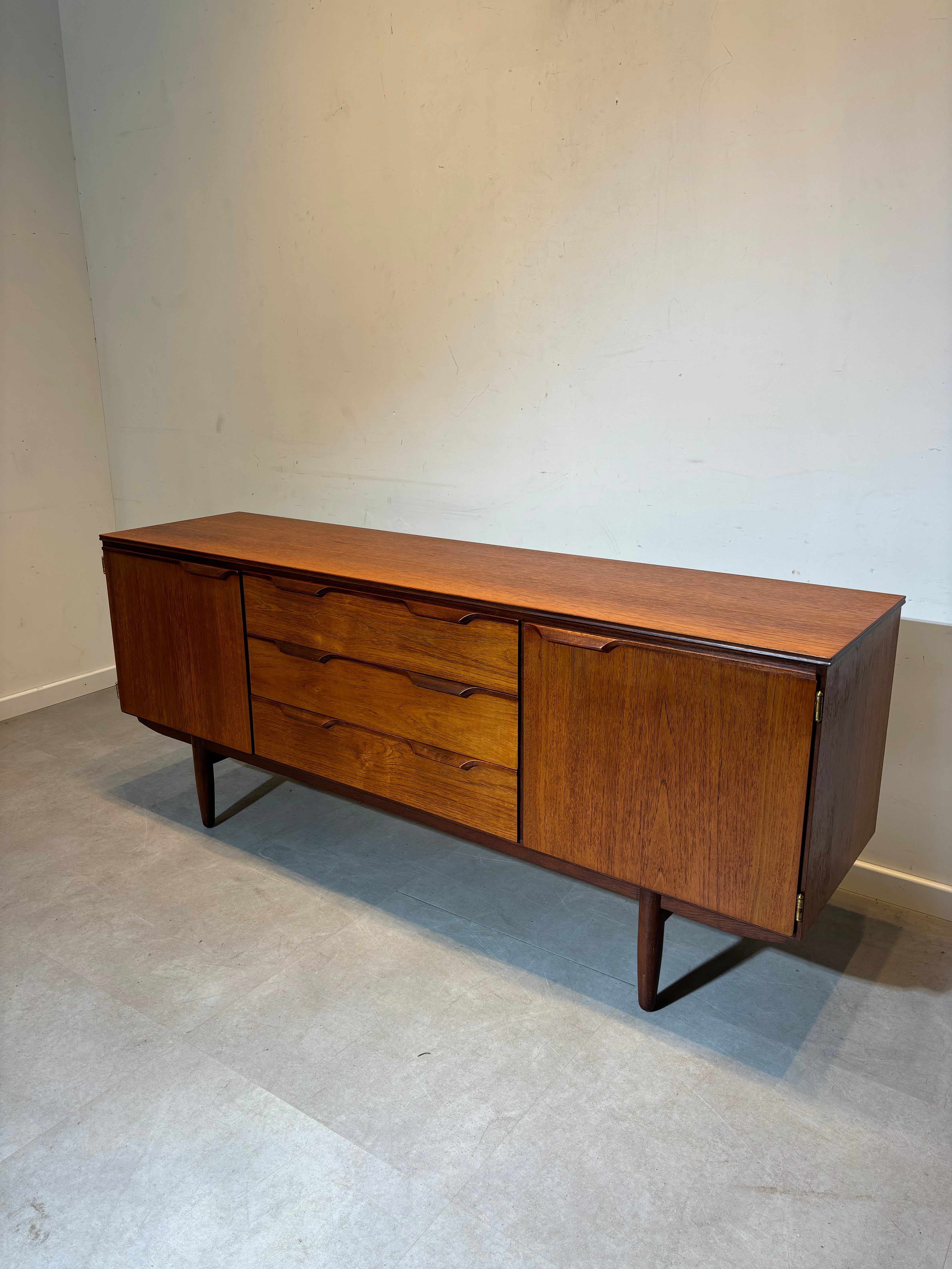 Vintage teak sideboard with rosewood handles