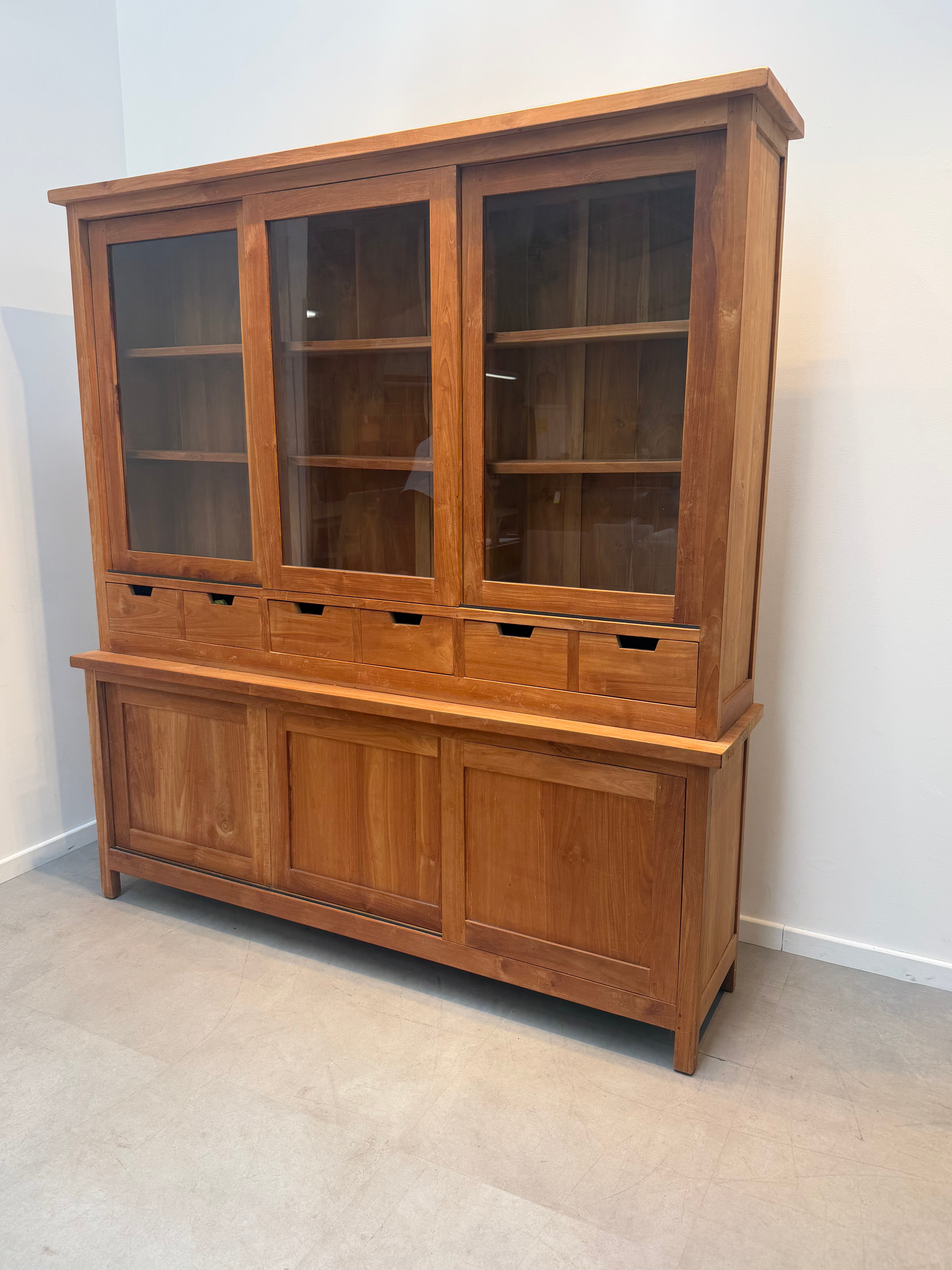 Teak Display Cabinet 200 cm