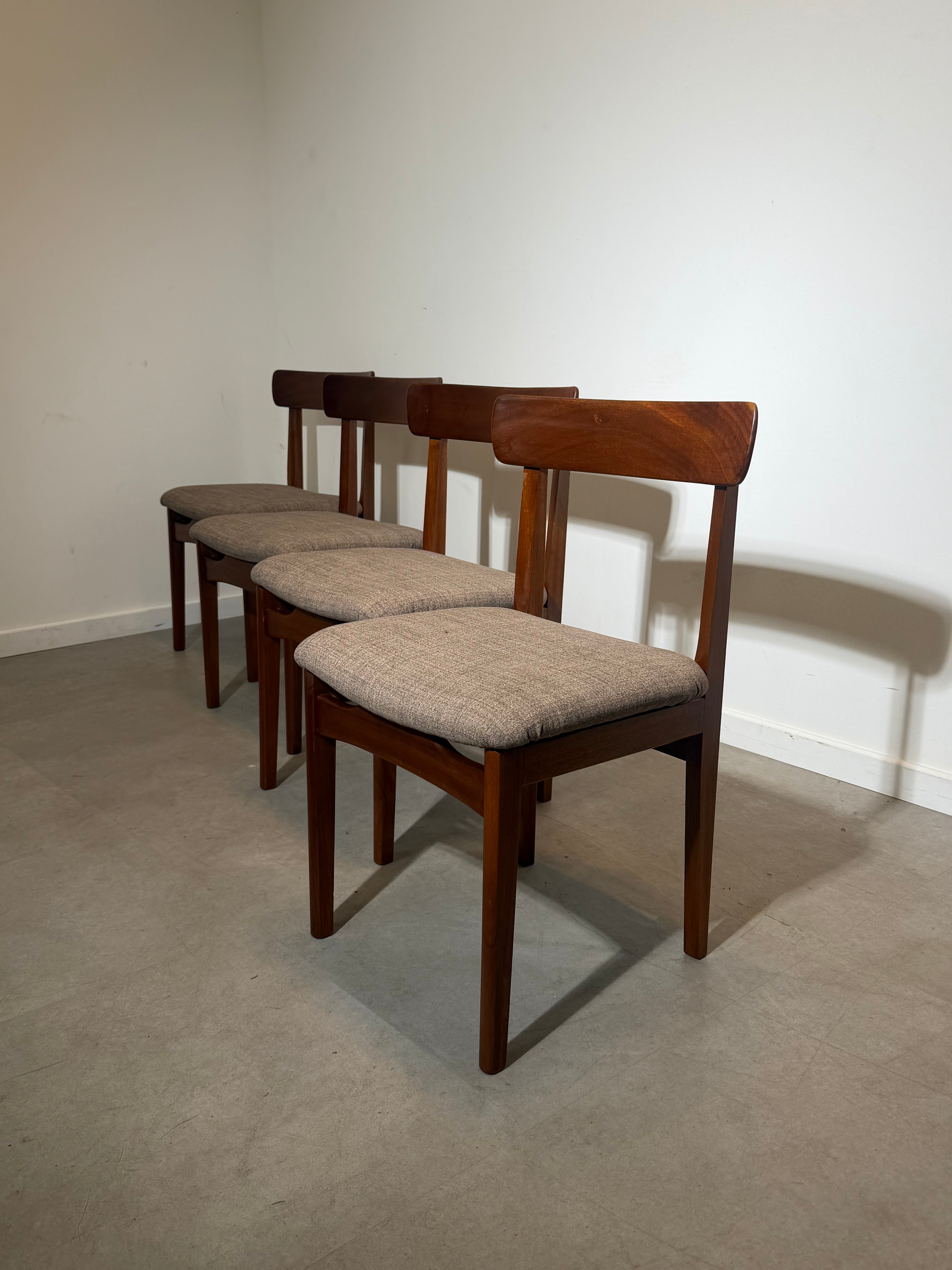 Set of Four Danish Teak Dining Chairs France & Son