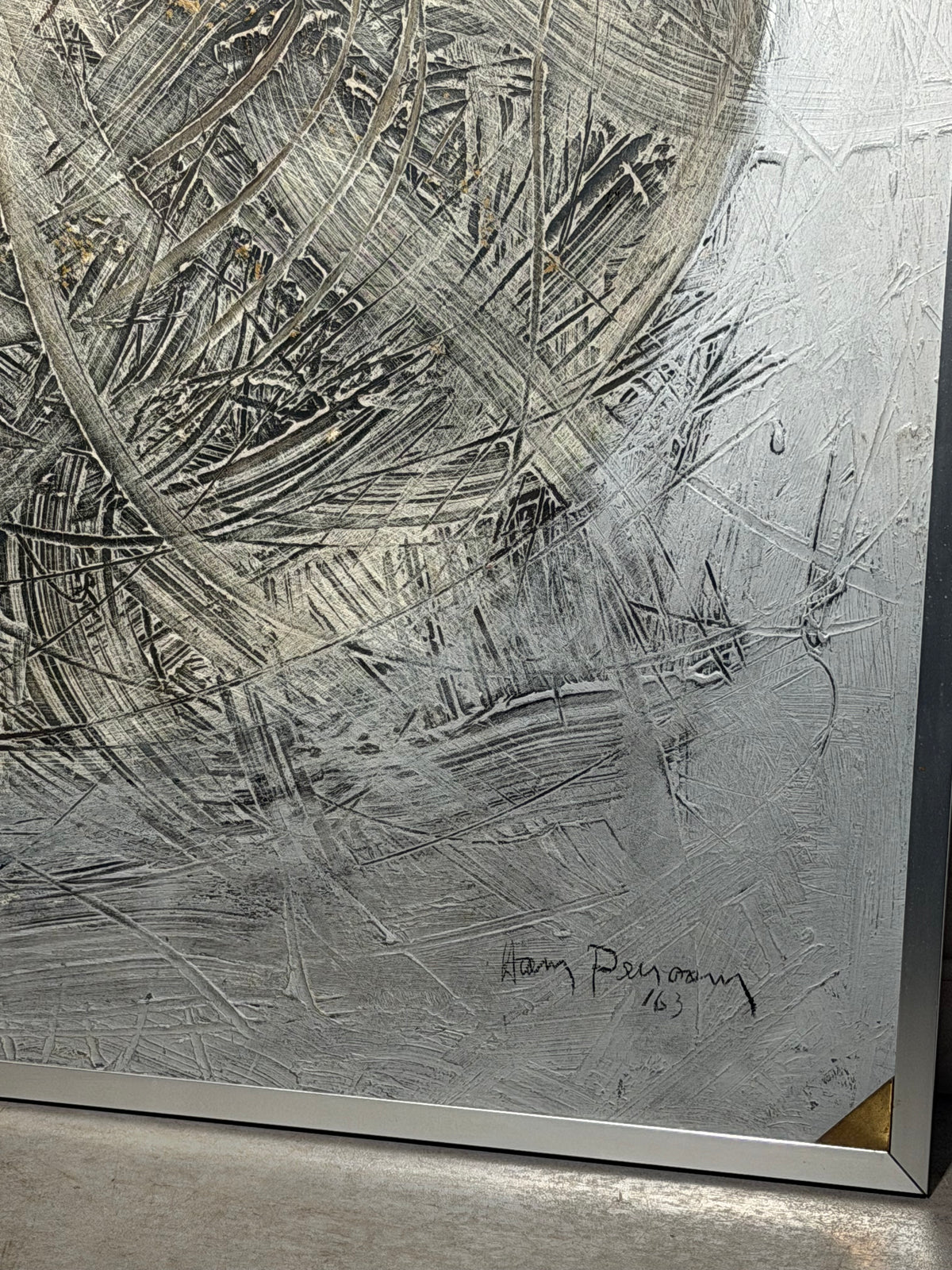 Large Abstract Oil on Panel, Signed Persoons – 122 × 122 cm