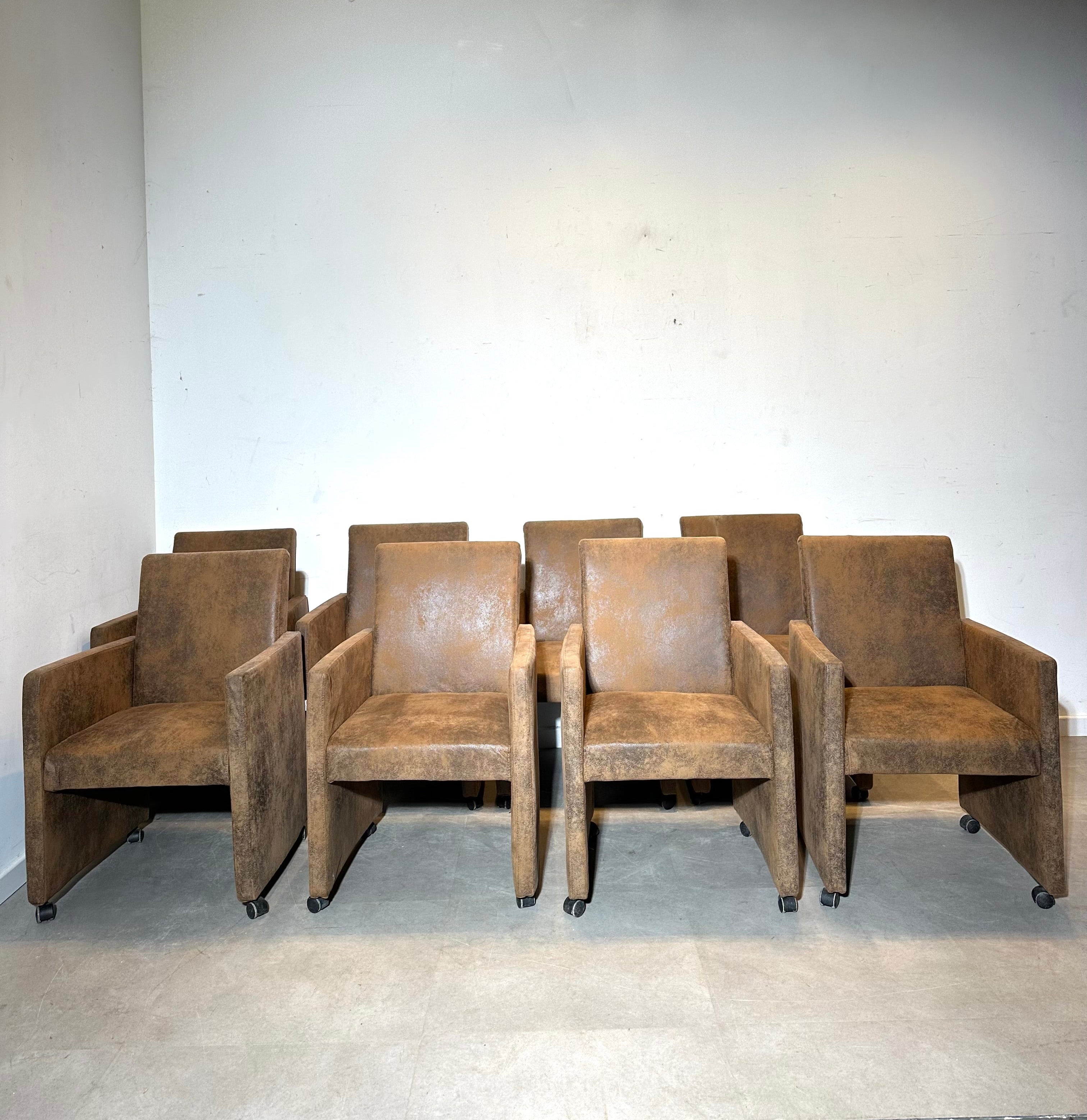 vidaXL armchairs on castors – set of 8