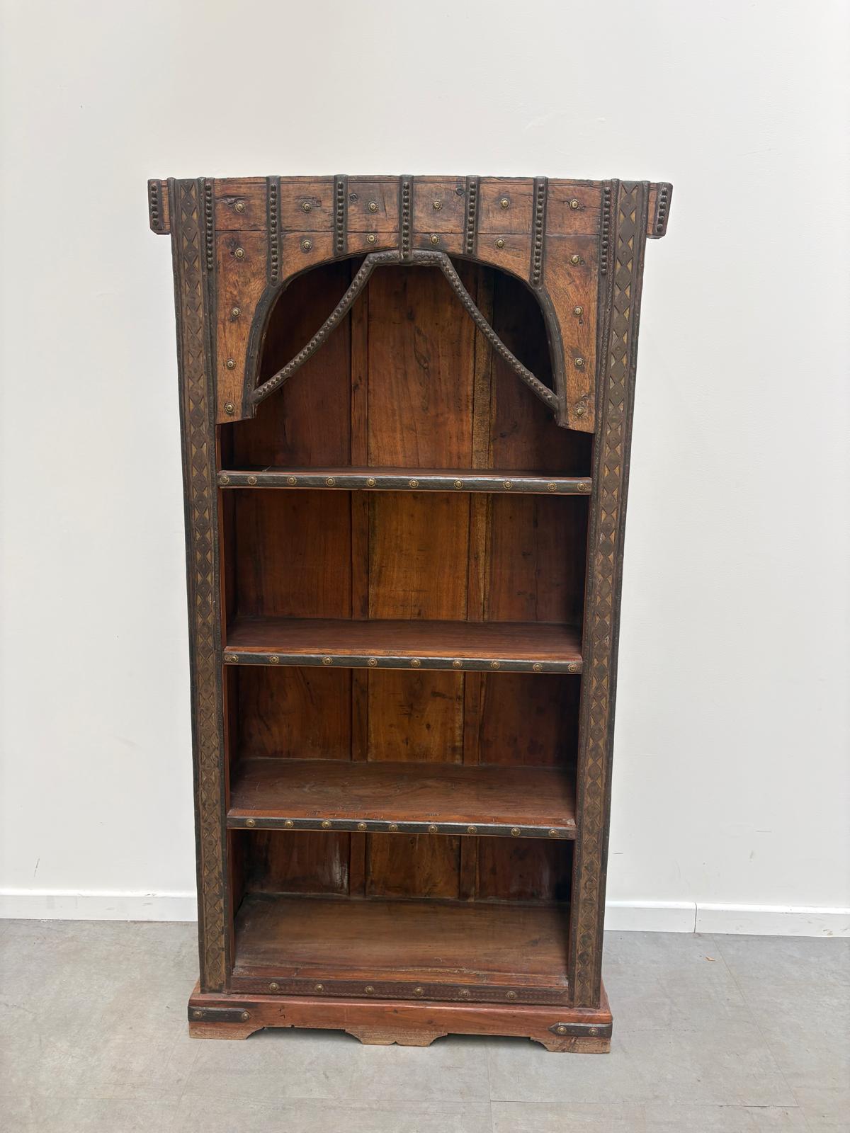 Antique Indian Carved Wooden Bookcase