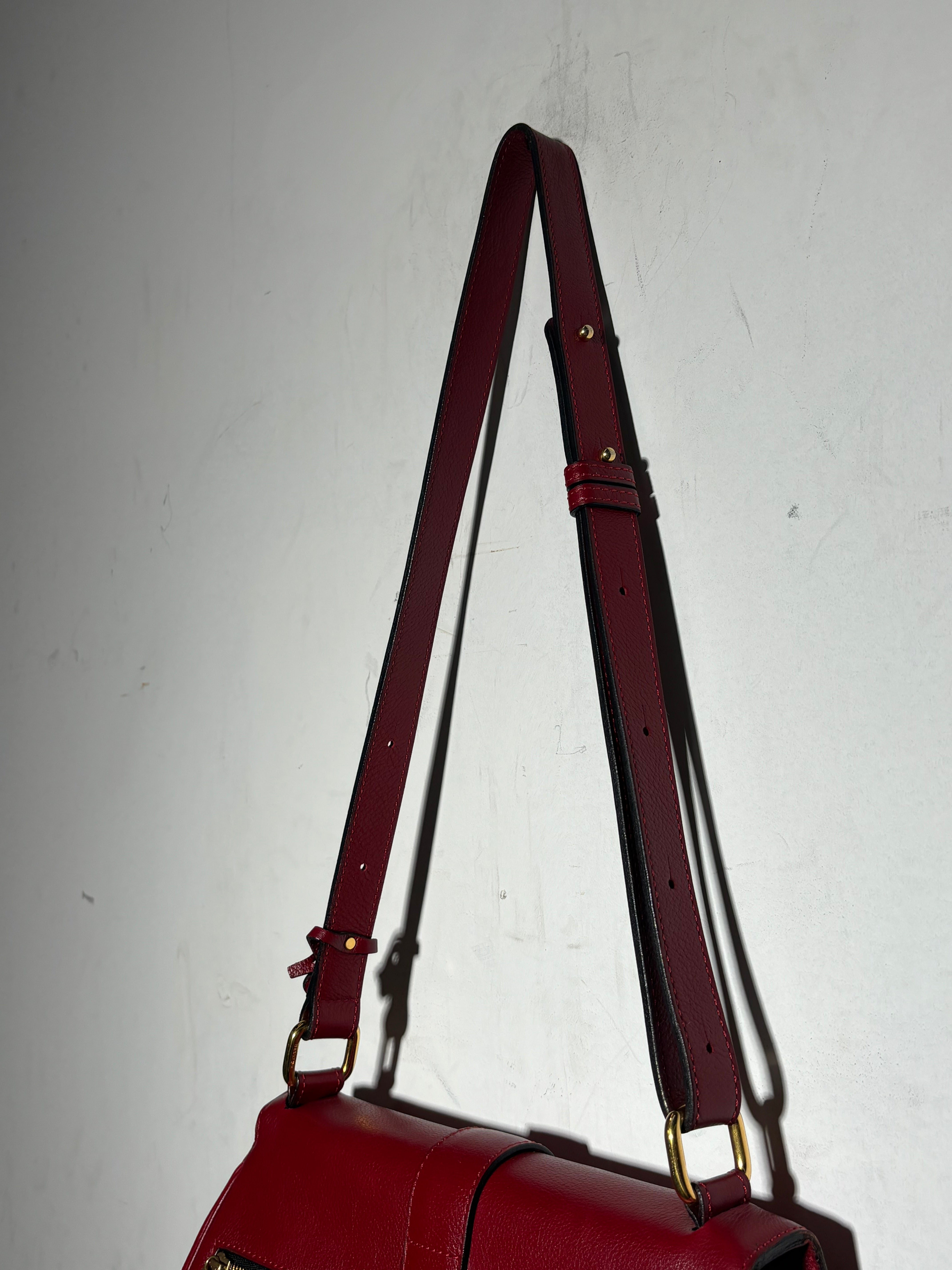 Delvaux red leather shoulder Bag