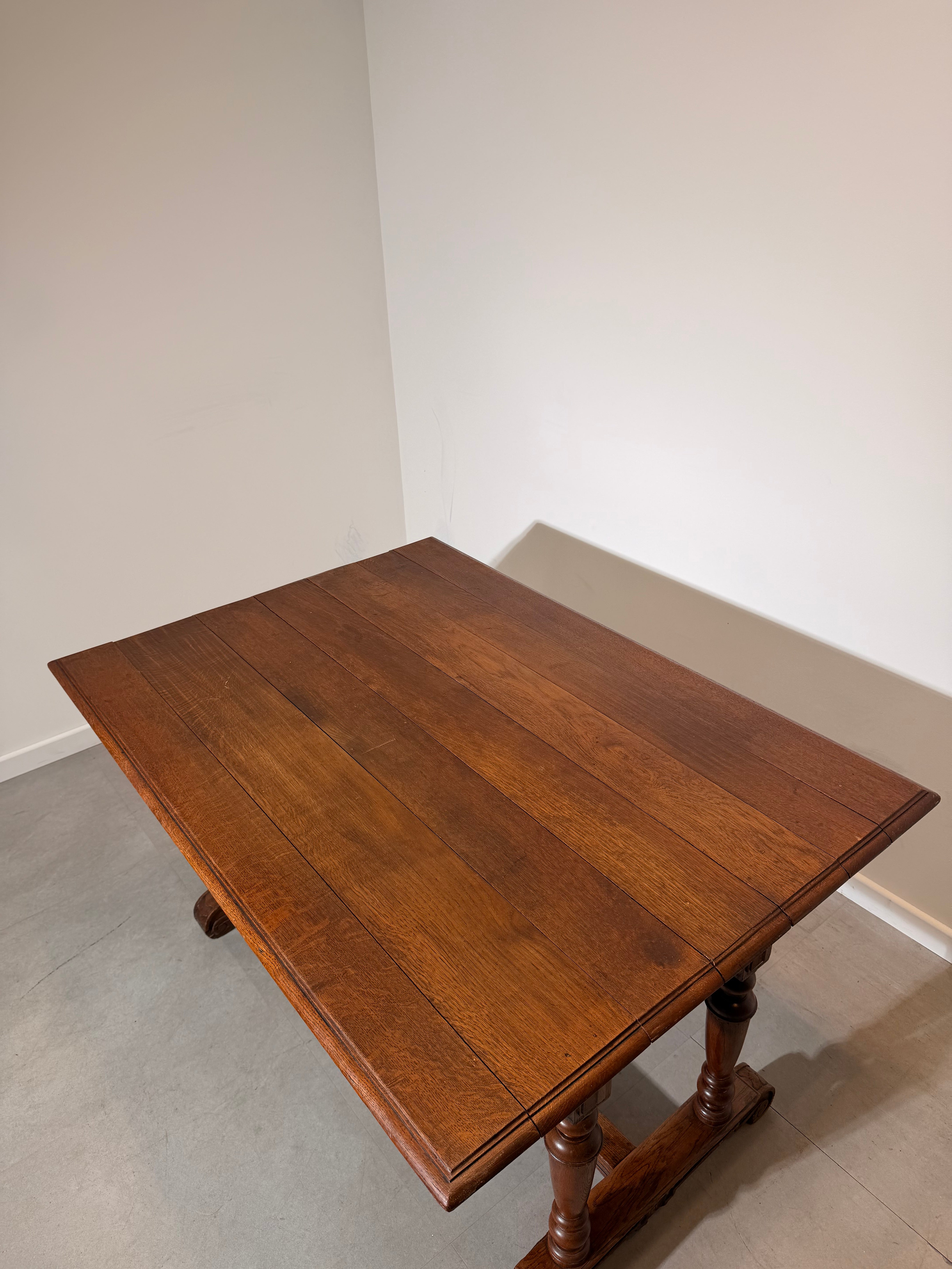 Antique Oak Draw-Leaf Dining Table/Desk