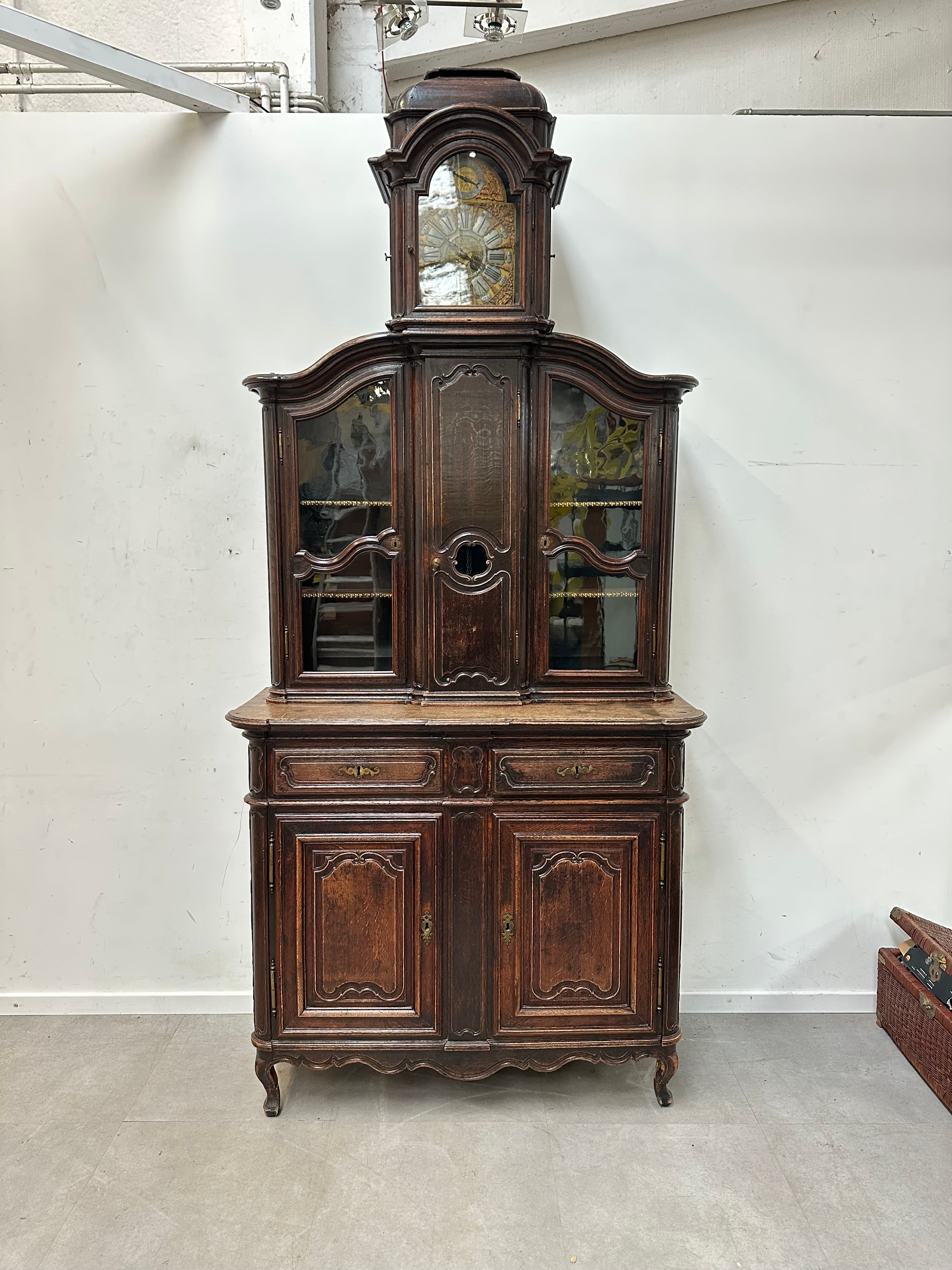 Antique French Cabinet With Clock