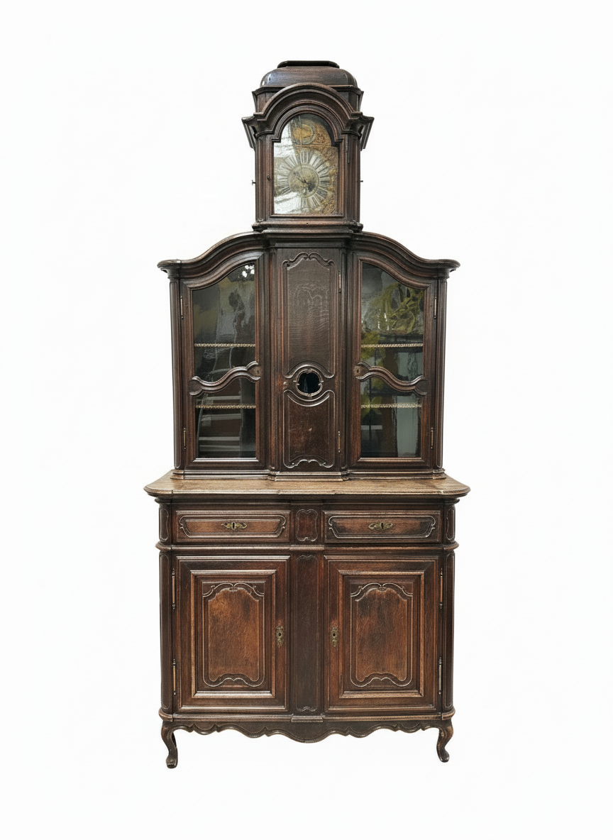 Antique French Cabinet With Clock