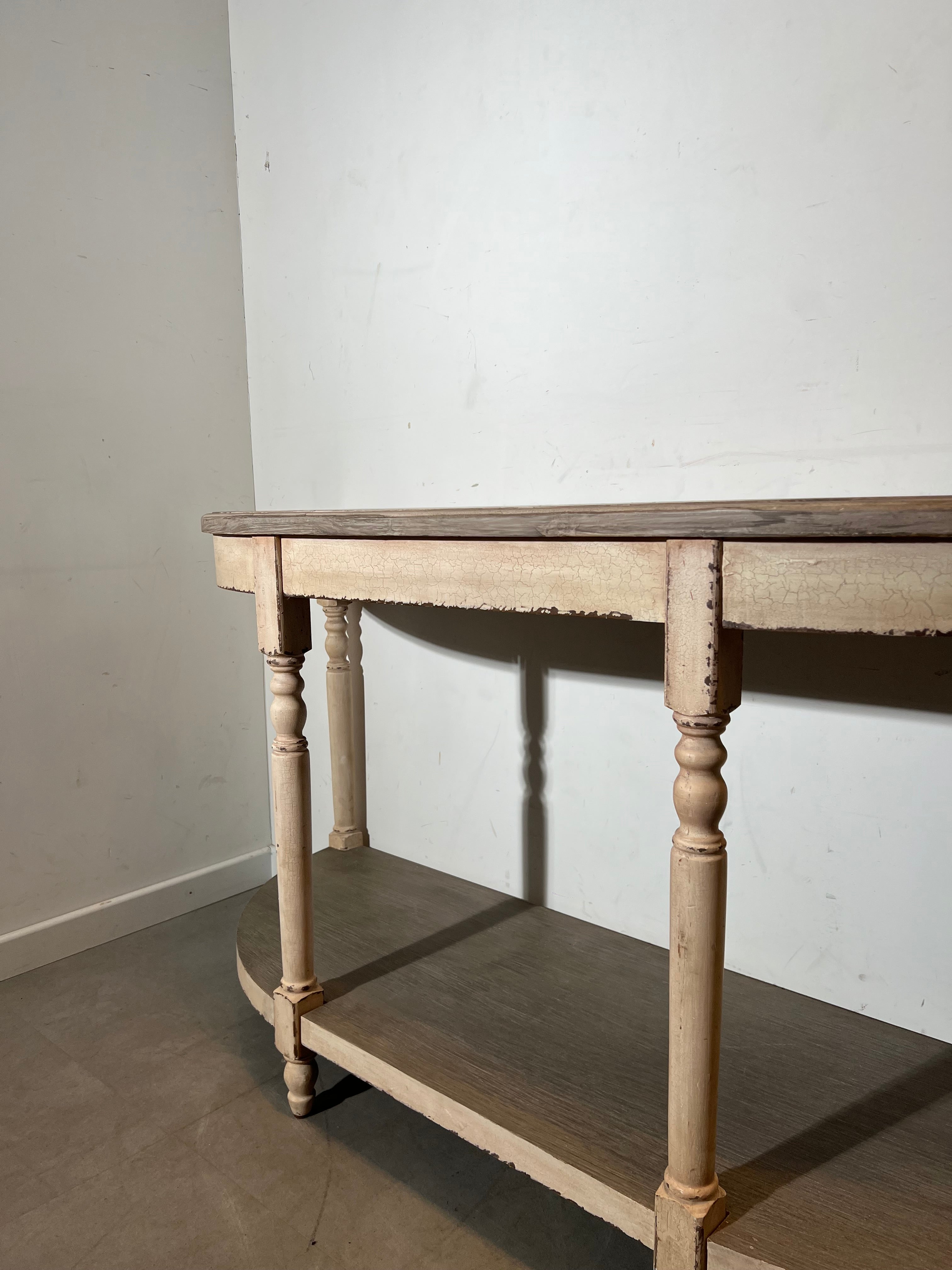 Vintage Half Moon Console Table