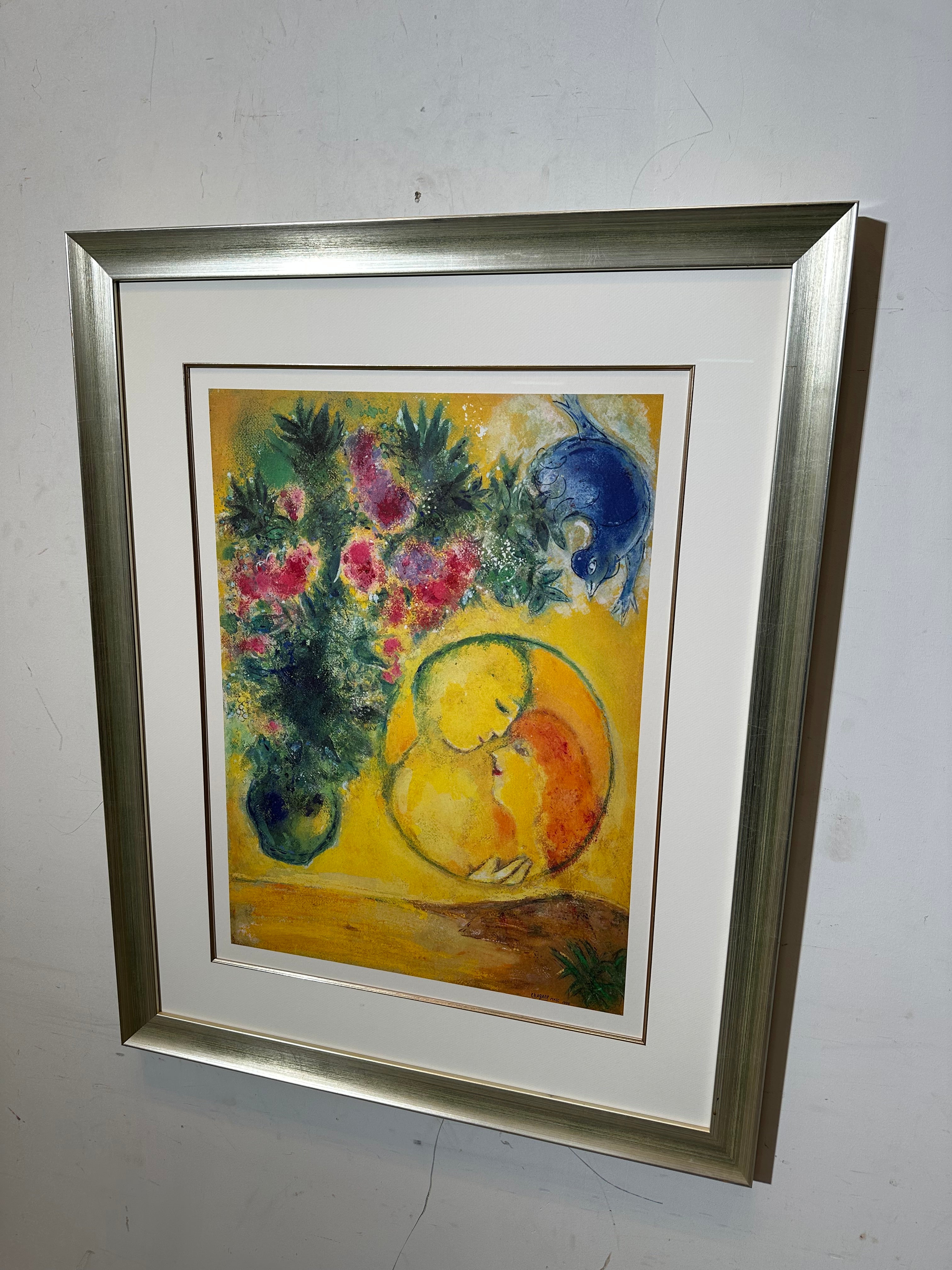 Marc Chagall "Mother and Child with Bouquet" Framed Print