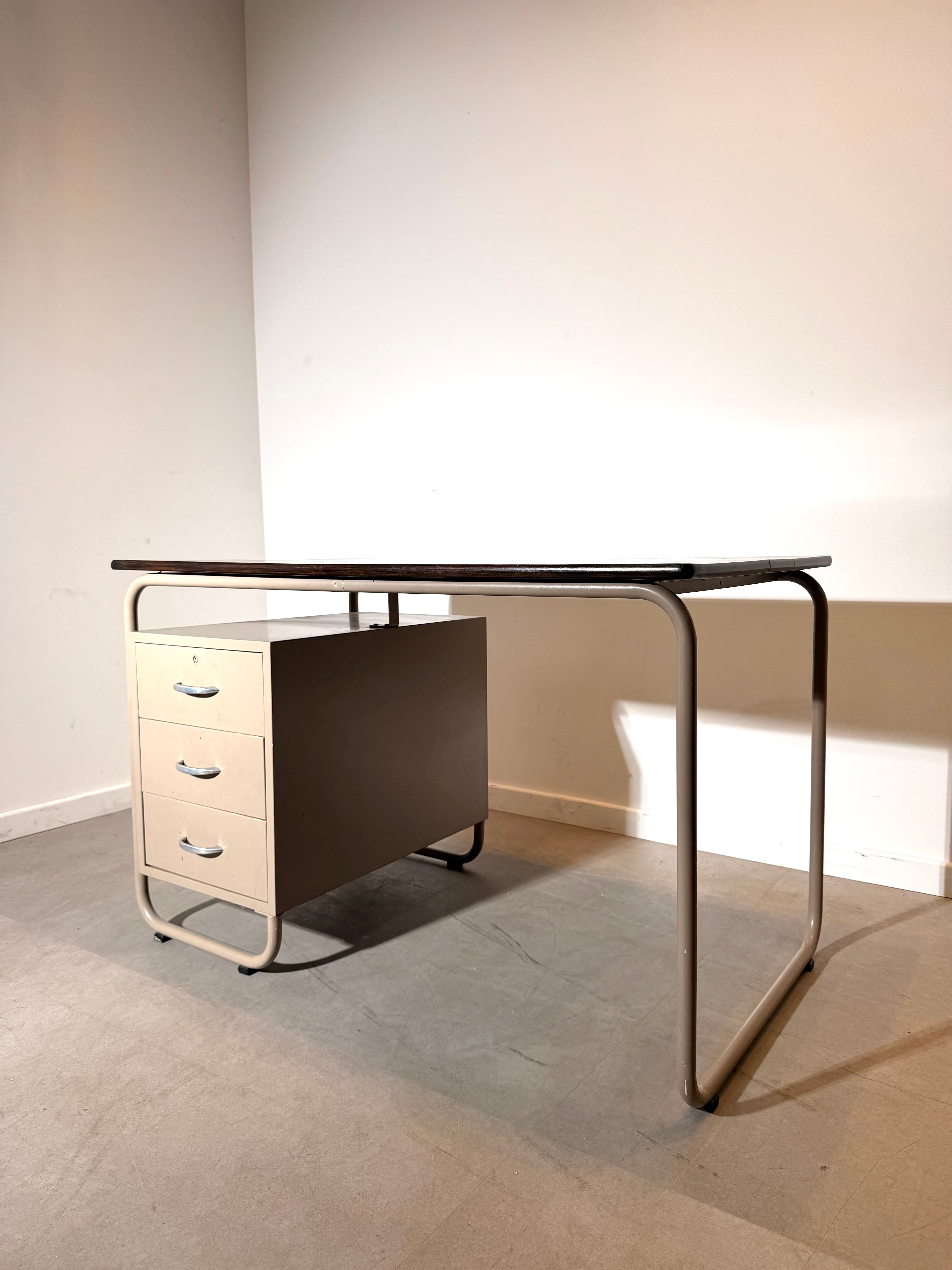Vintage Bauhaus Style Tubular Steel Desk