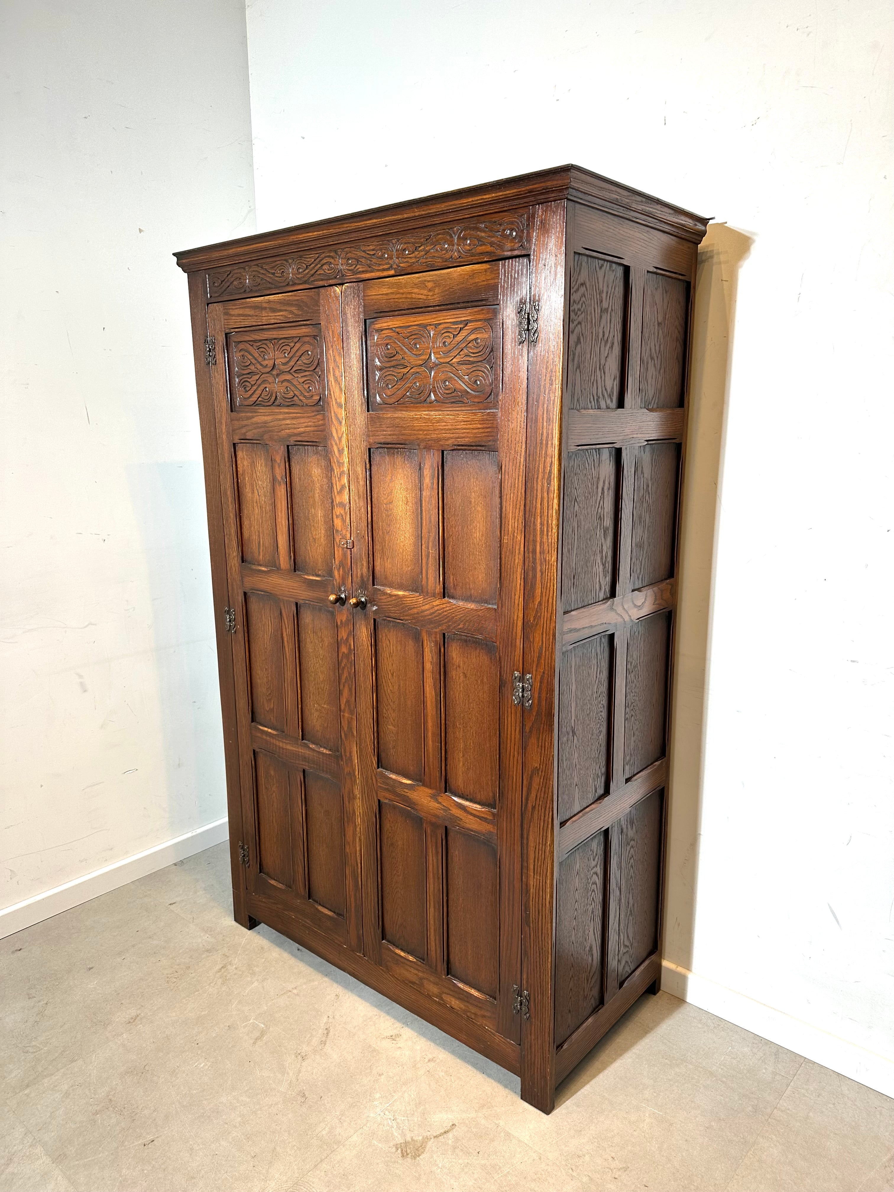 Antique Oak Wardrobe Cabinet