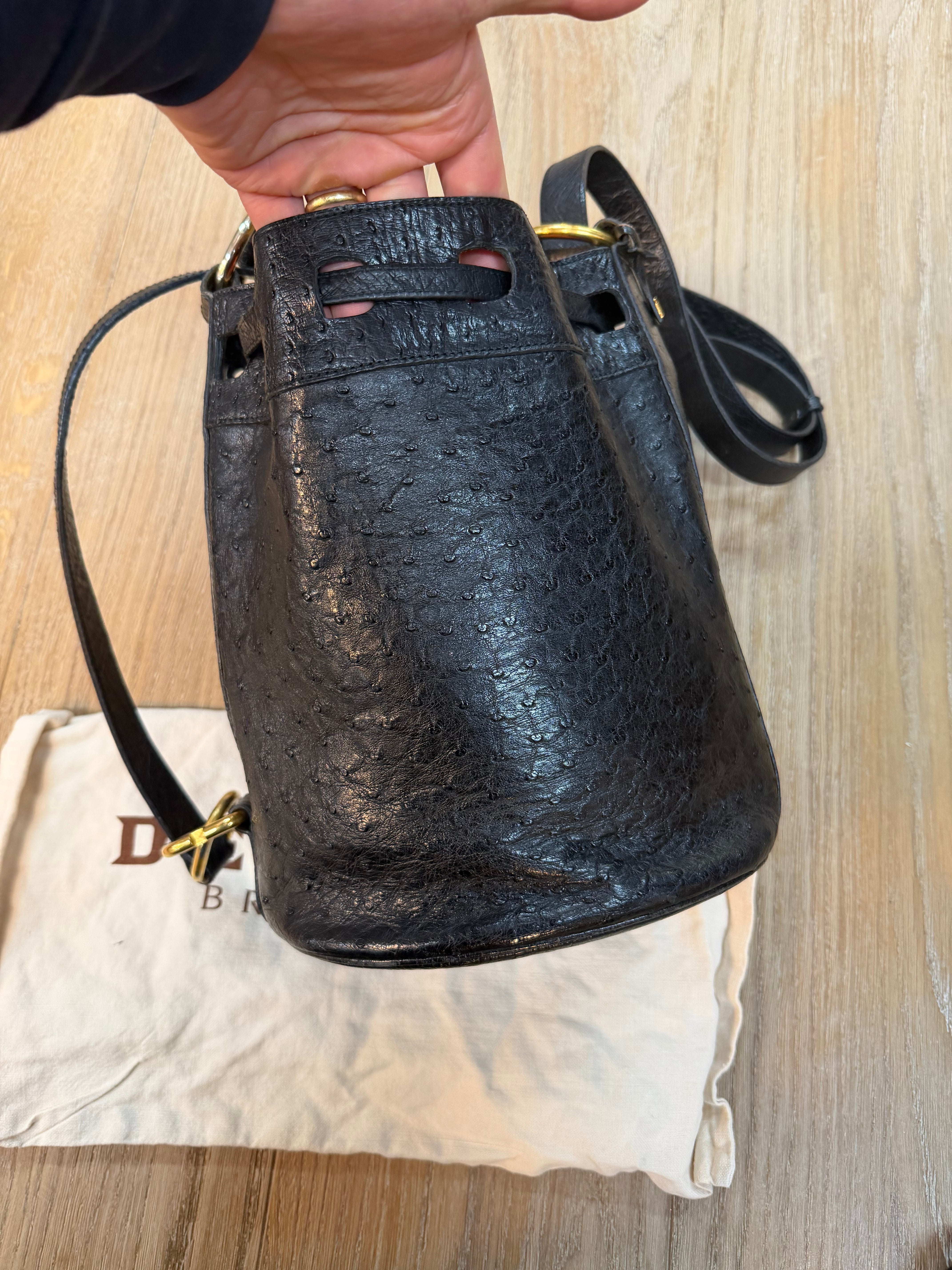 Delvaux “Gibus” Bag – Ostrich Leather – 26 x 23 cm (Dustbag Included)