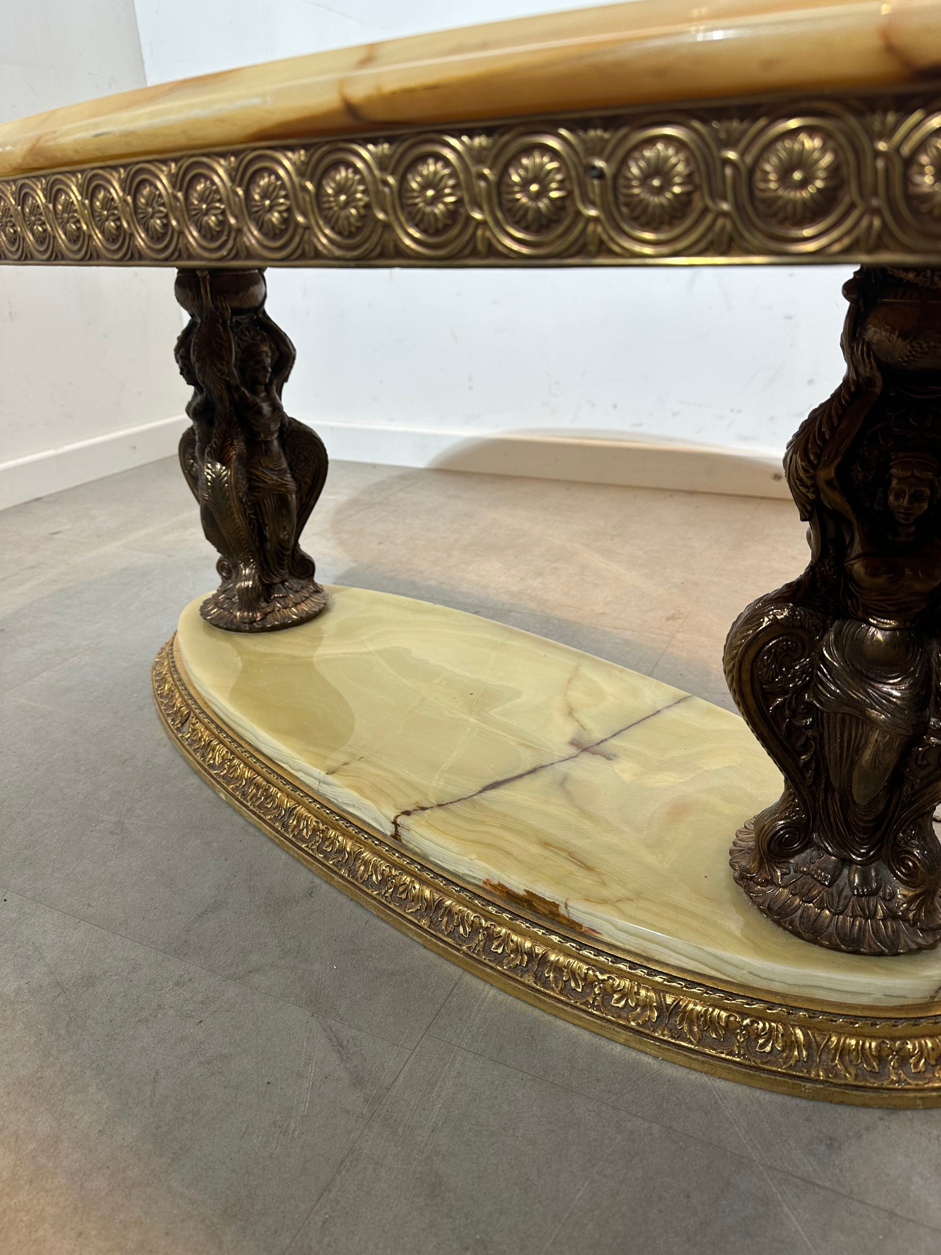Vintage neoklassieke onyx salontafel