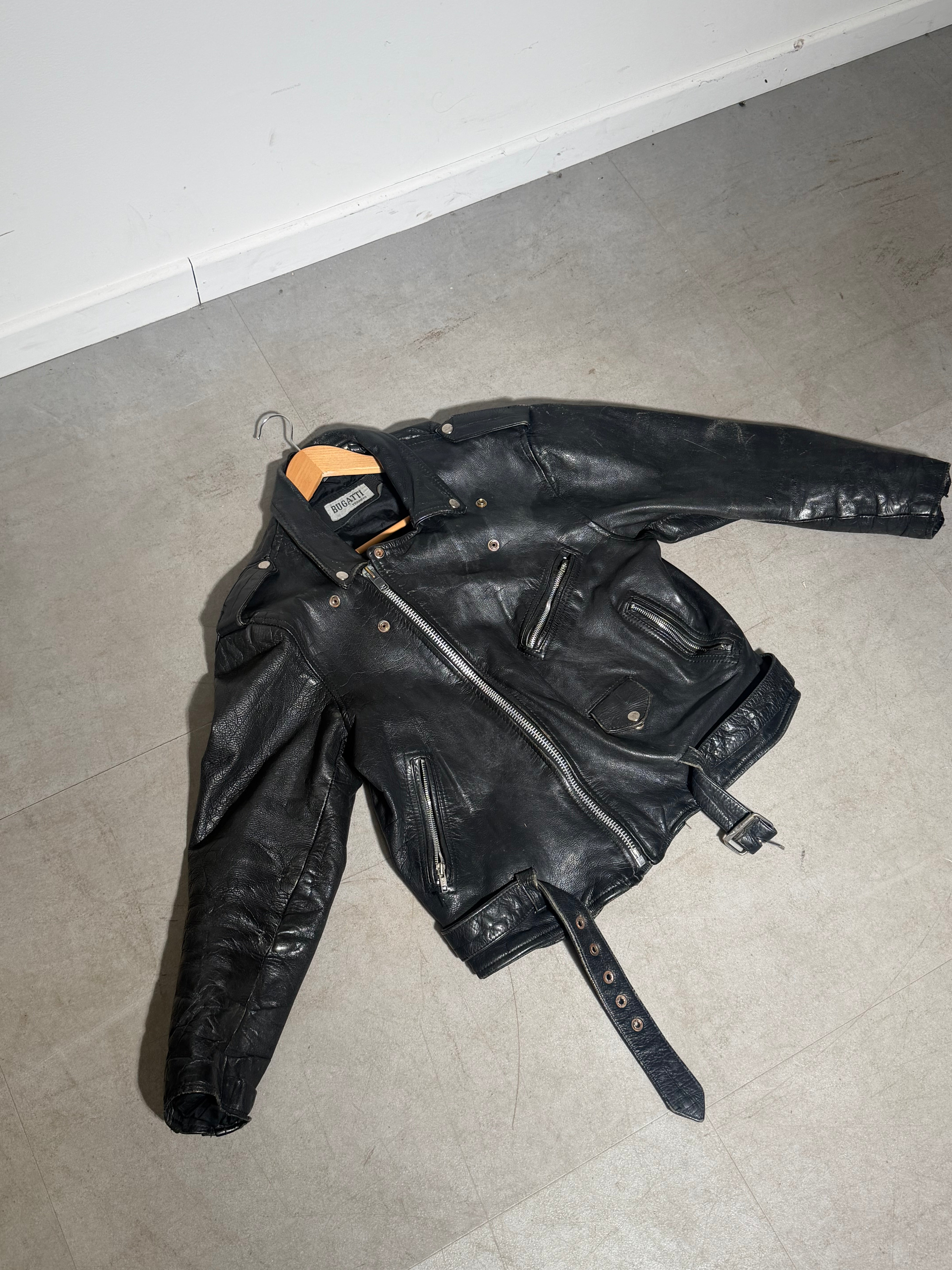 Vintage Chyston x Bugatti Toronto Leather Biker Jacket – Black – Size 46