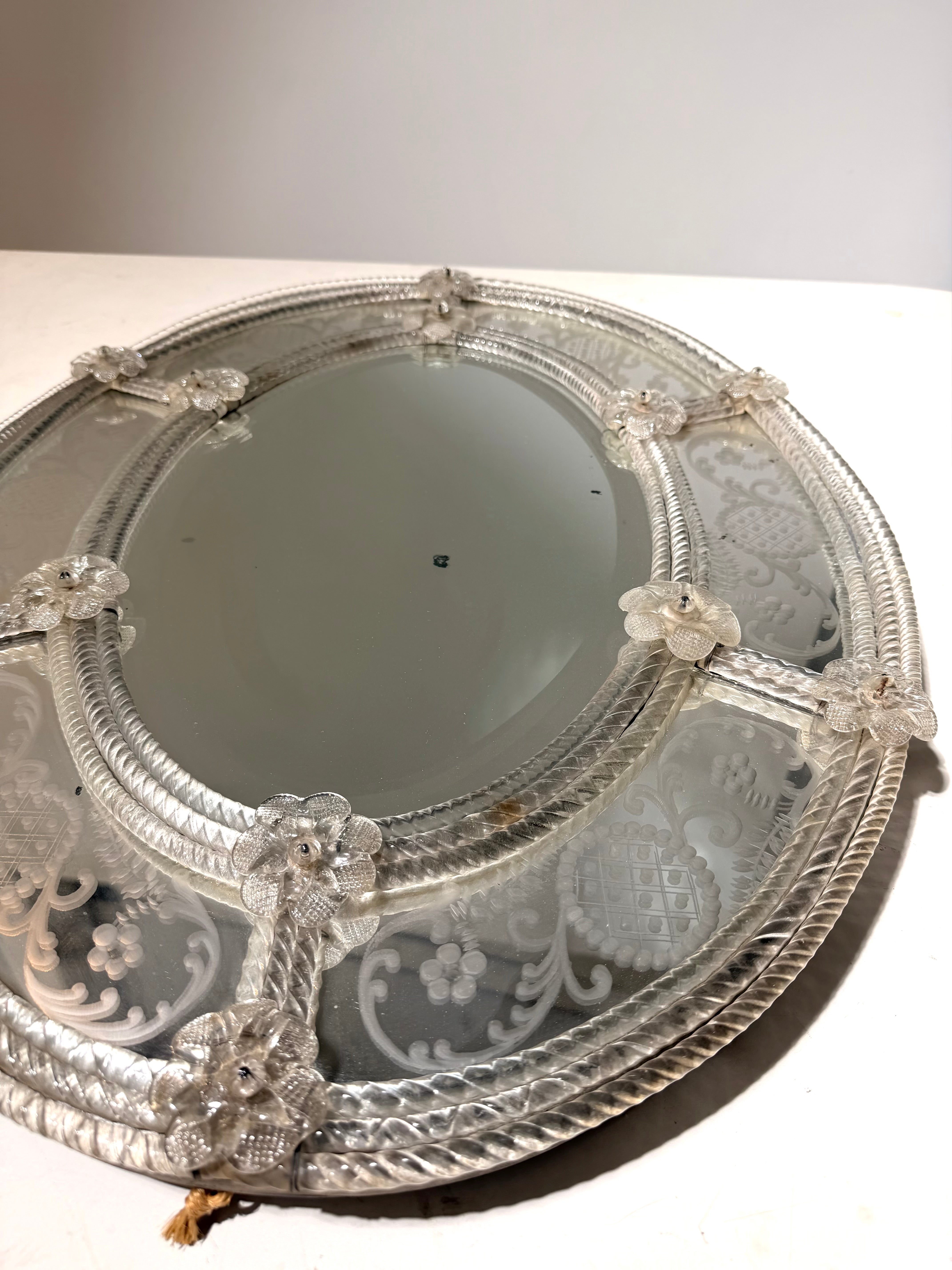 Antique Venetian Glass Mirror