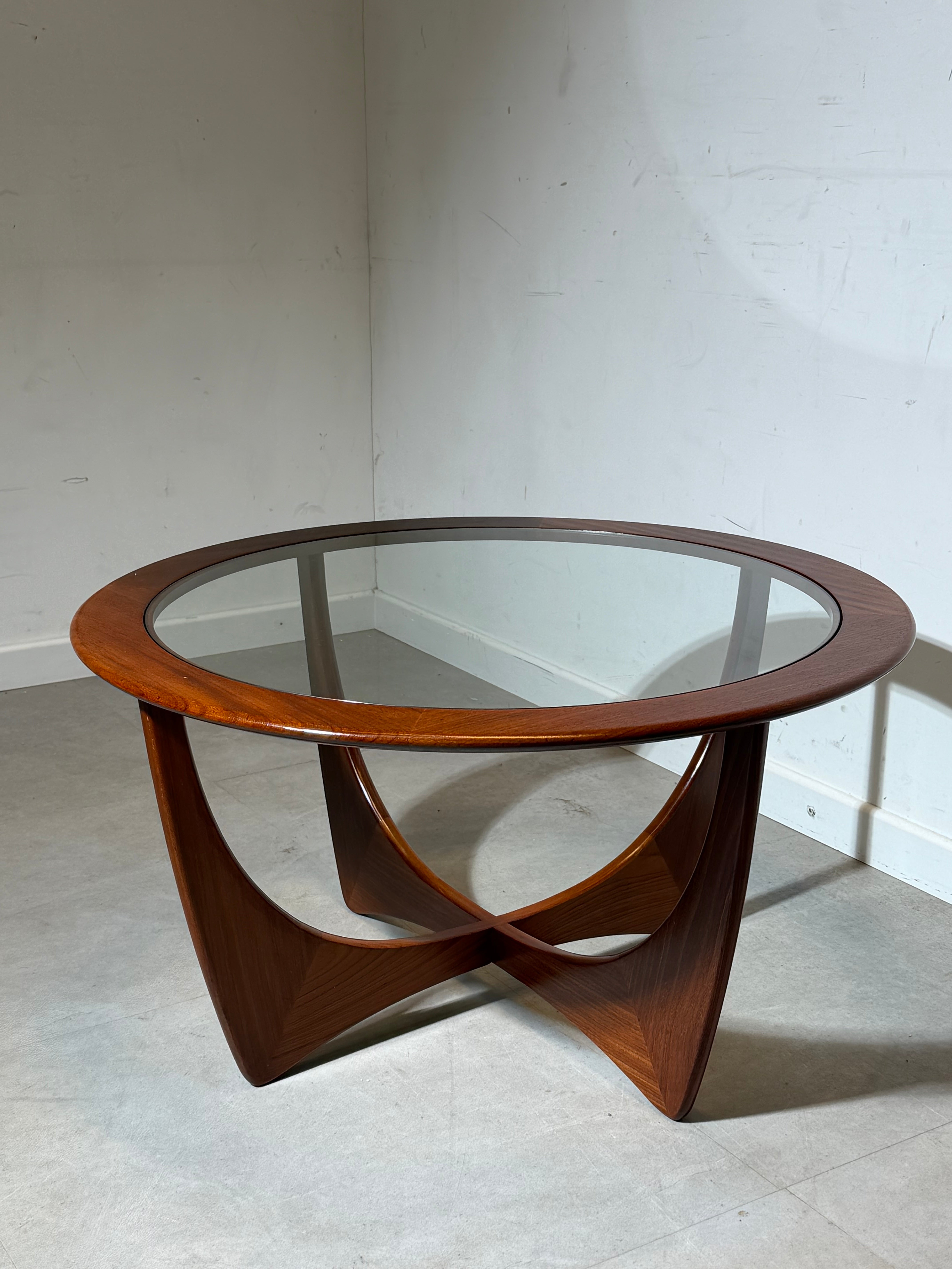 G-Plan “Astro” Round Coffee Table in Teak and Glass – Mid-Century Modern Icon