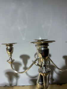 Pair of silver plated candleholders