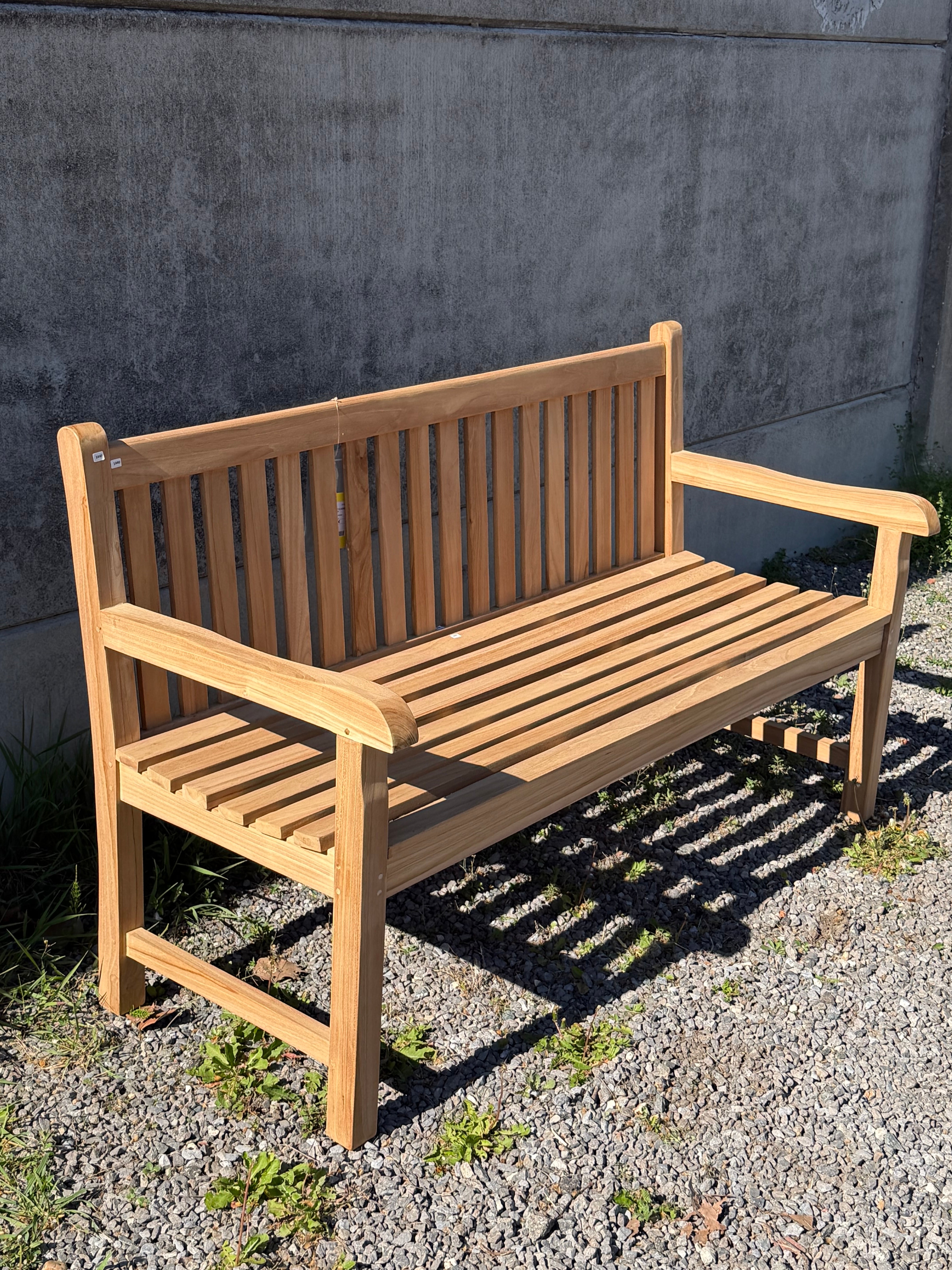 Teak “Classic” Garden Bench – 150 cm – New (Flat Pack)