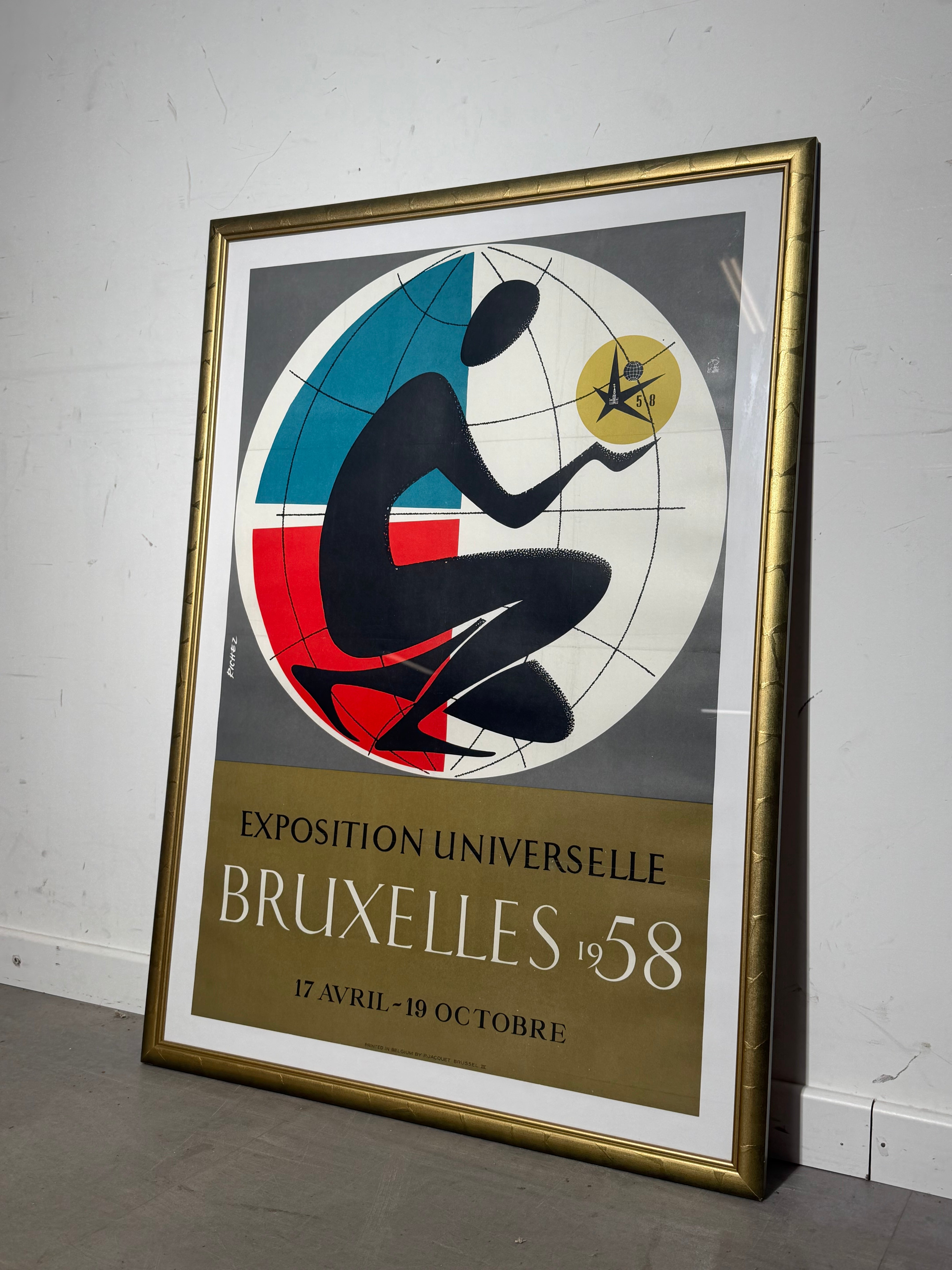Exposition Universelle Bruxelles 1958 Poster – Framed – 73 x 102 cm