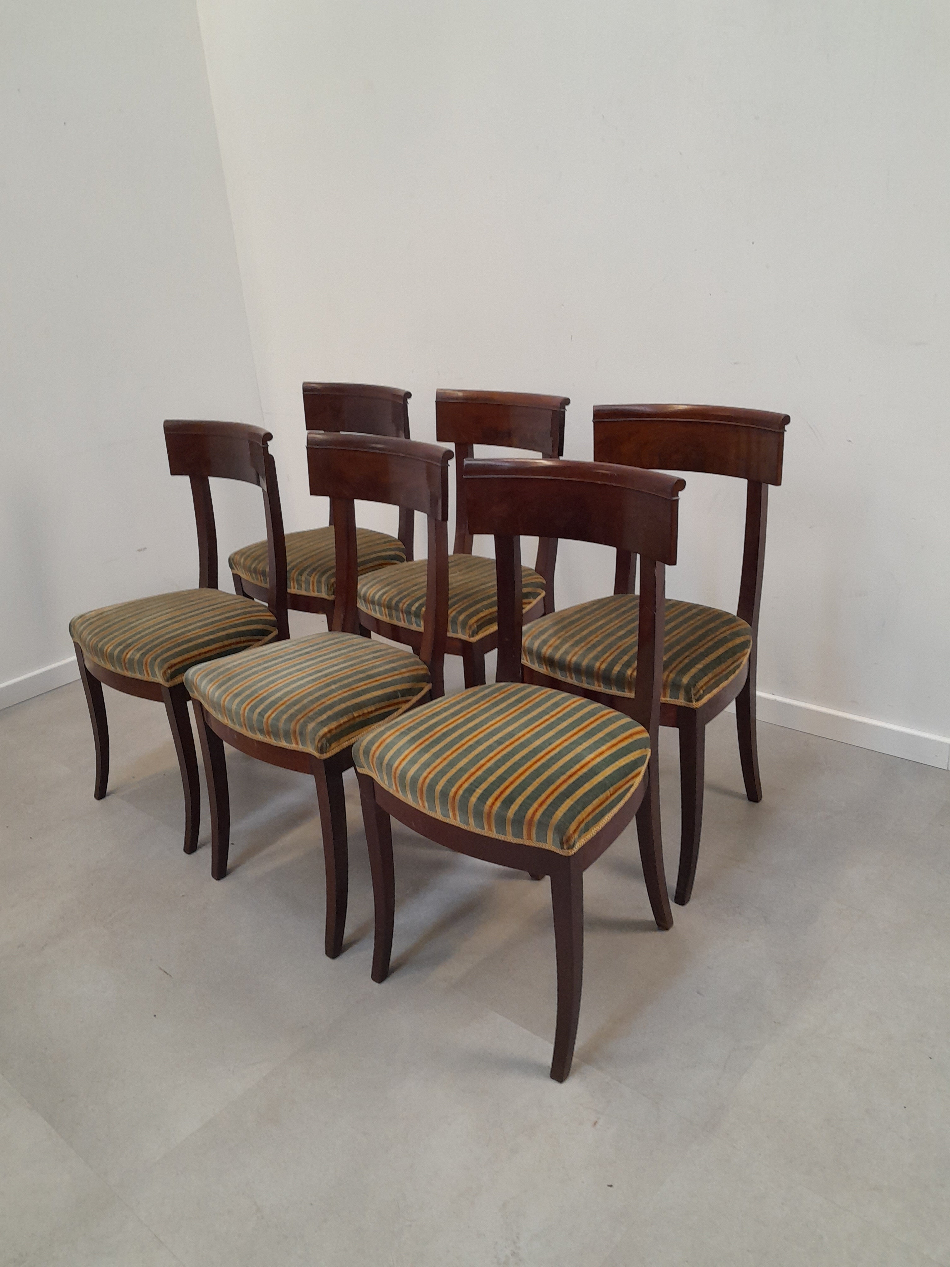 Set of 6 antique mahogany chairs.
