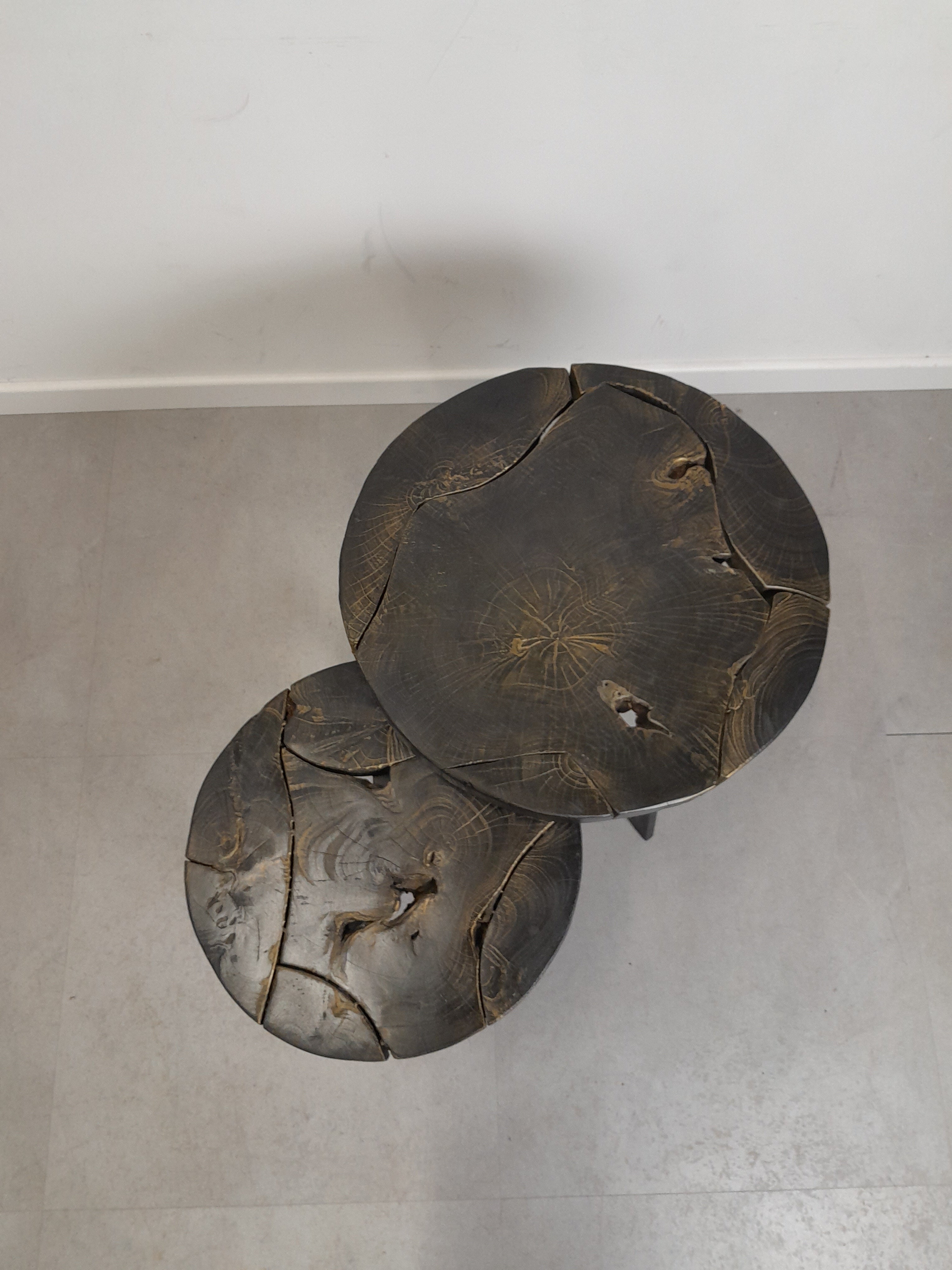 Paire de tables basses en bois