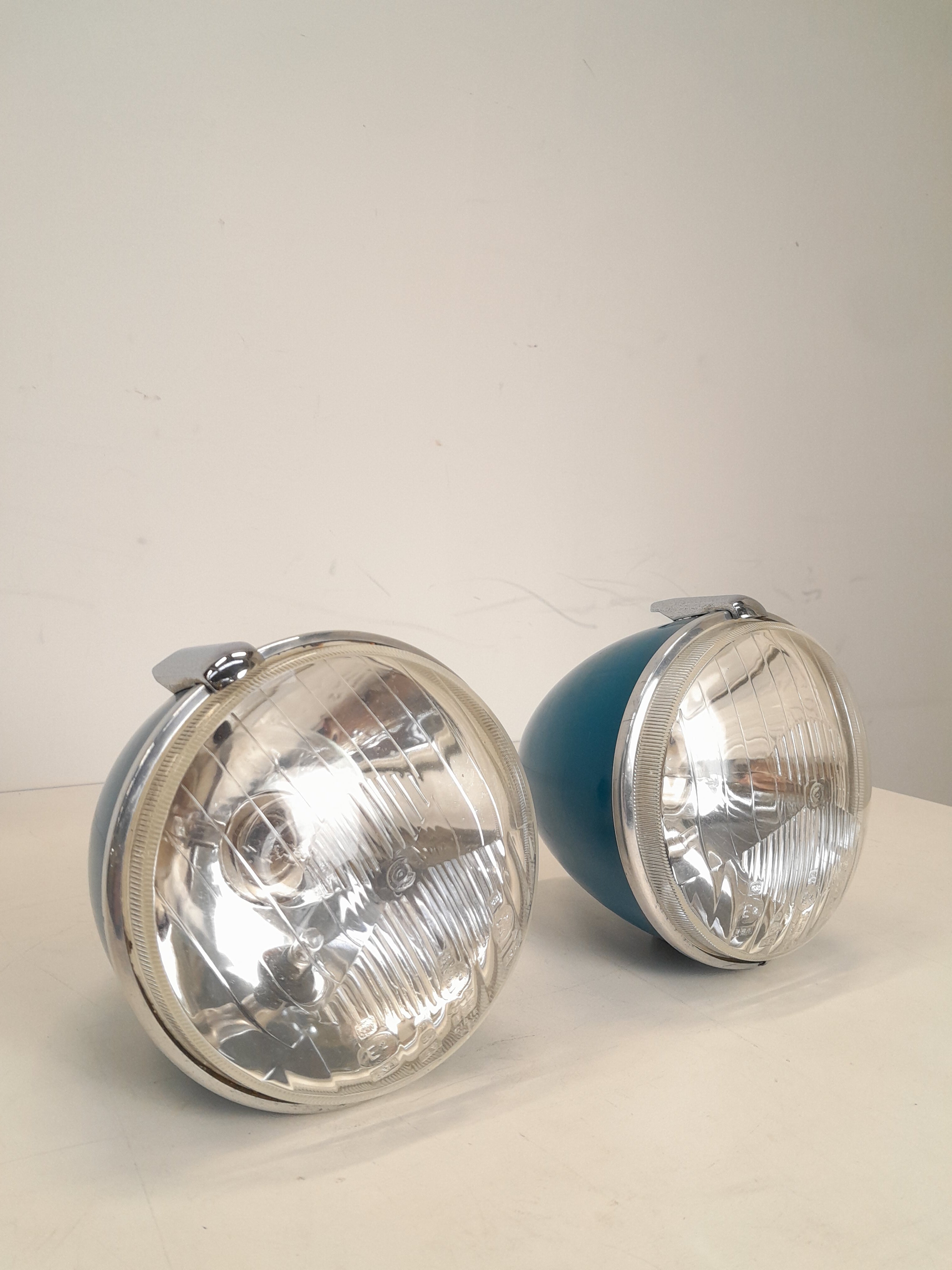 Pair of authentic Deux Chevaux headlights
